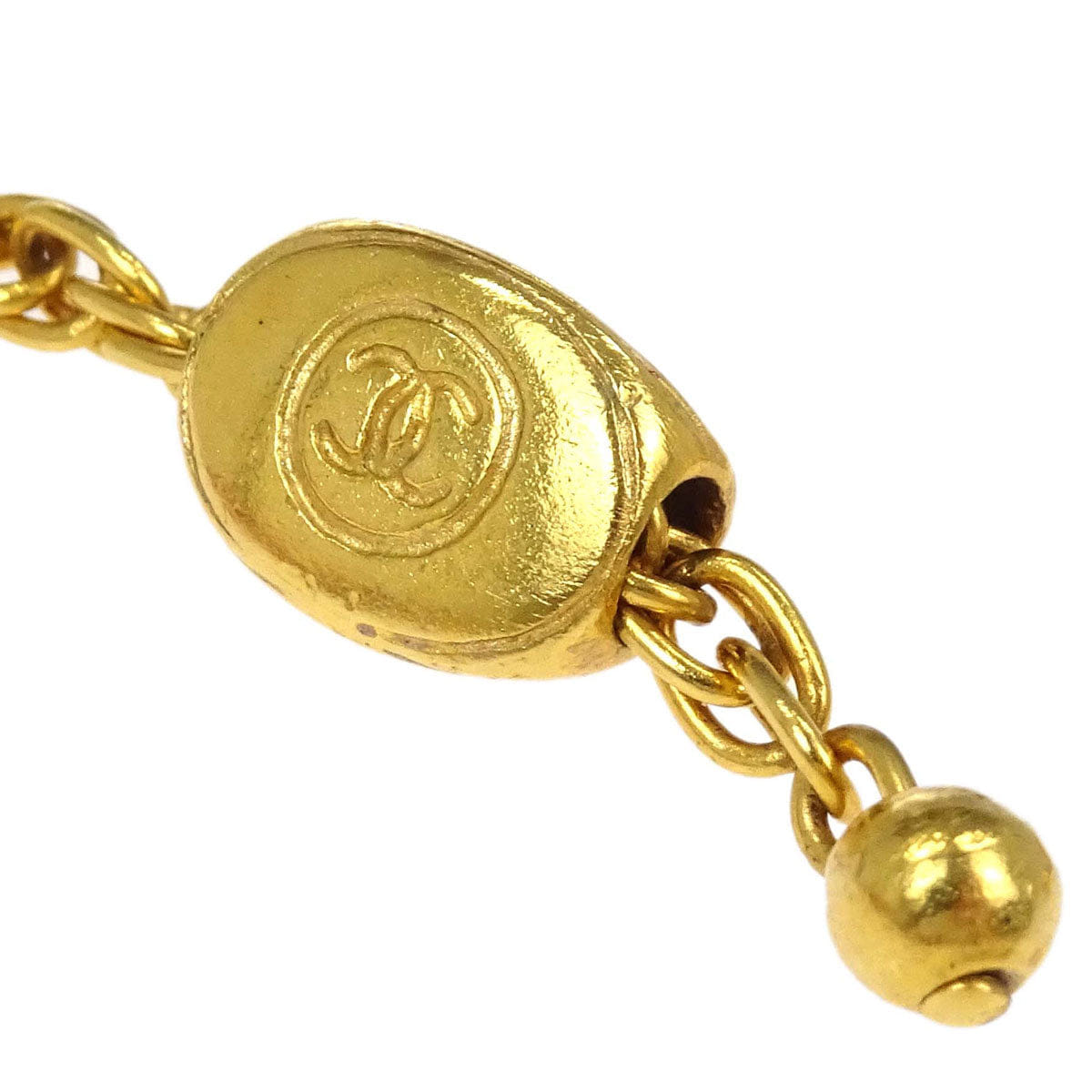 Chanel Dangle Pierced Earrings Gripoix Gold 99A