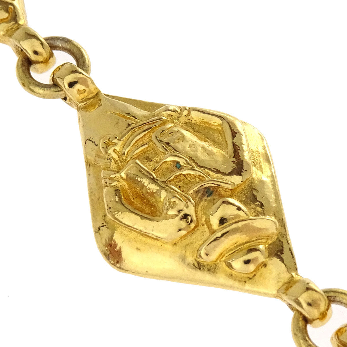 Chanel Gold Chain Rhombus Necklace