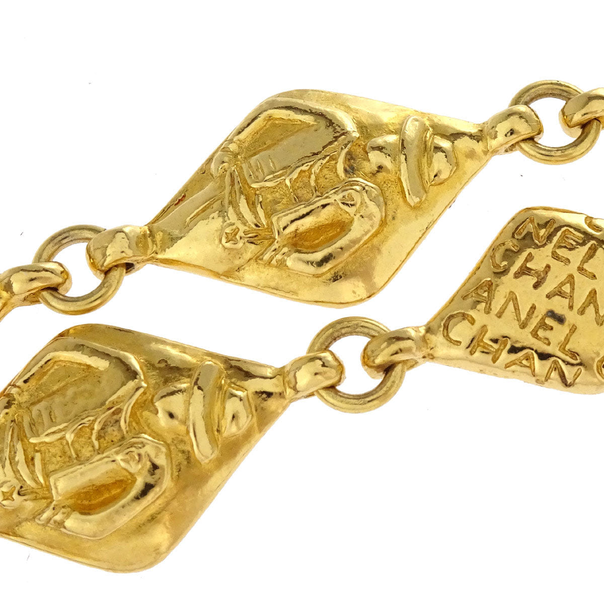 Chanel Gold Chain Rhombus Necklace