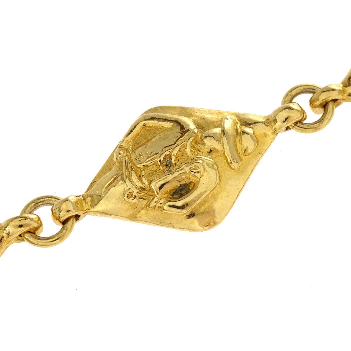 Chanel Gold Chain Rhombus Necklace