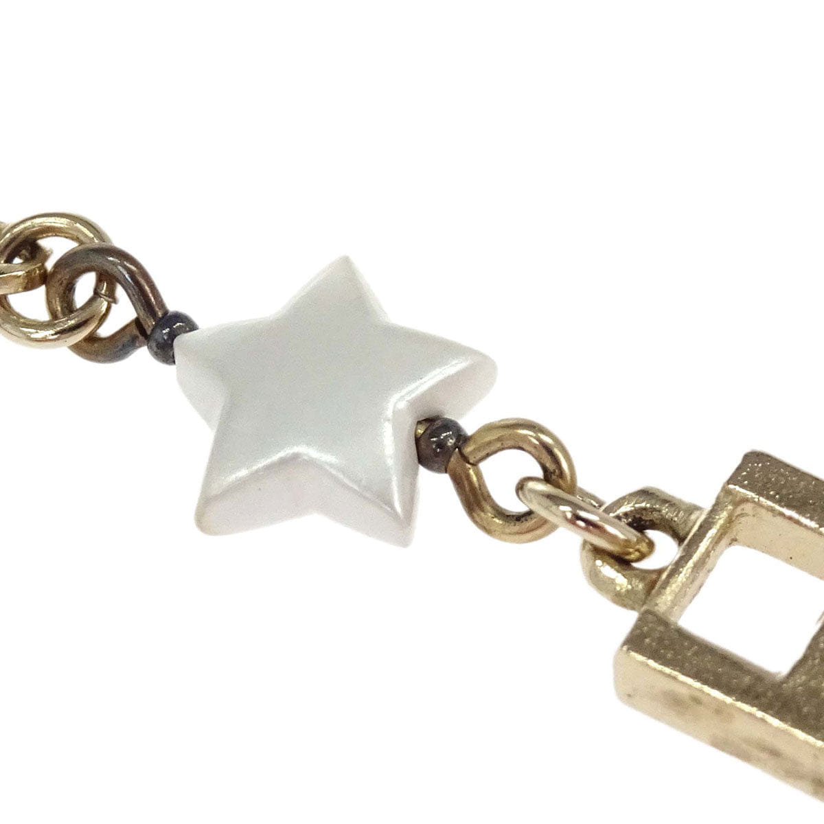 Chanel Dangle Pierced Earrings CC Logo Costume Pearl Gold