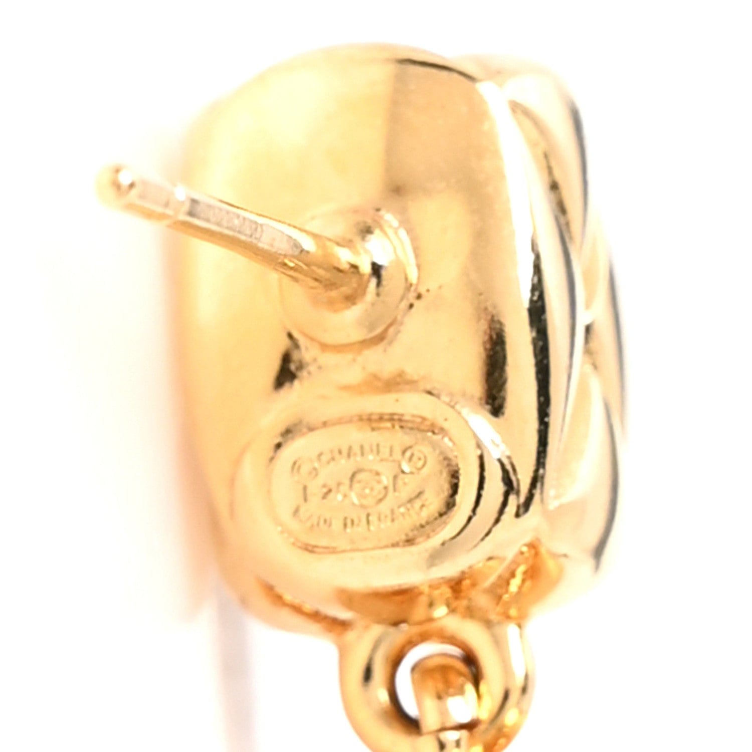 Chanel Metal CC Drop Earrings Gold