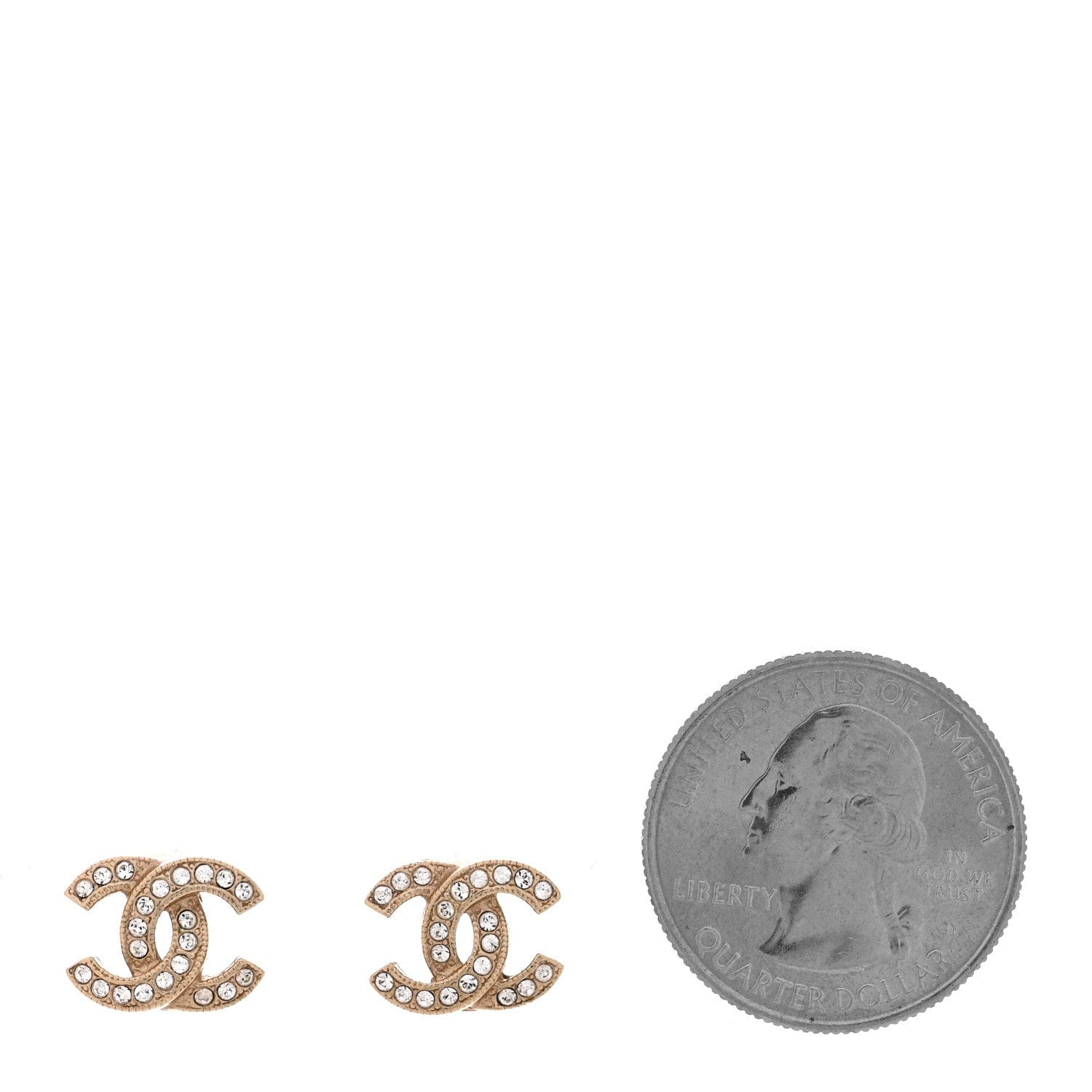 Chanel Crystal CC Earrings Gold