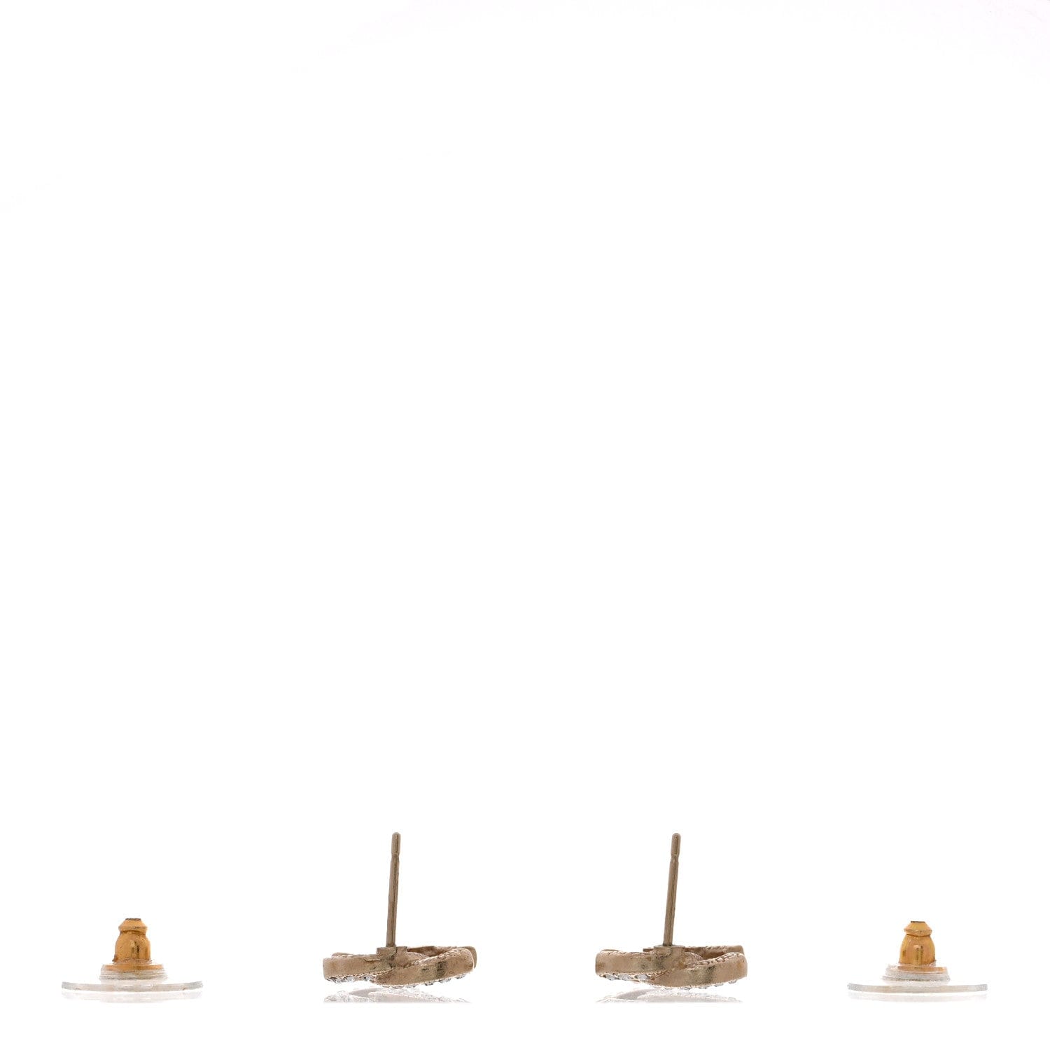 Chanel Crystal CC Earrings Gold
