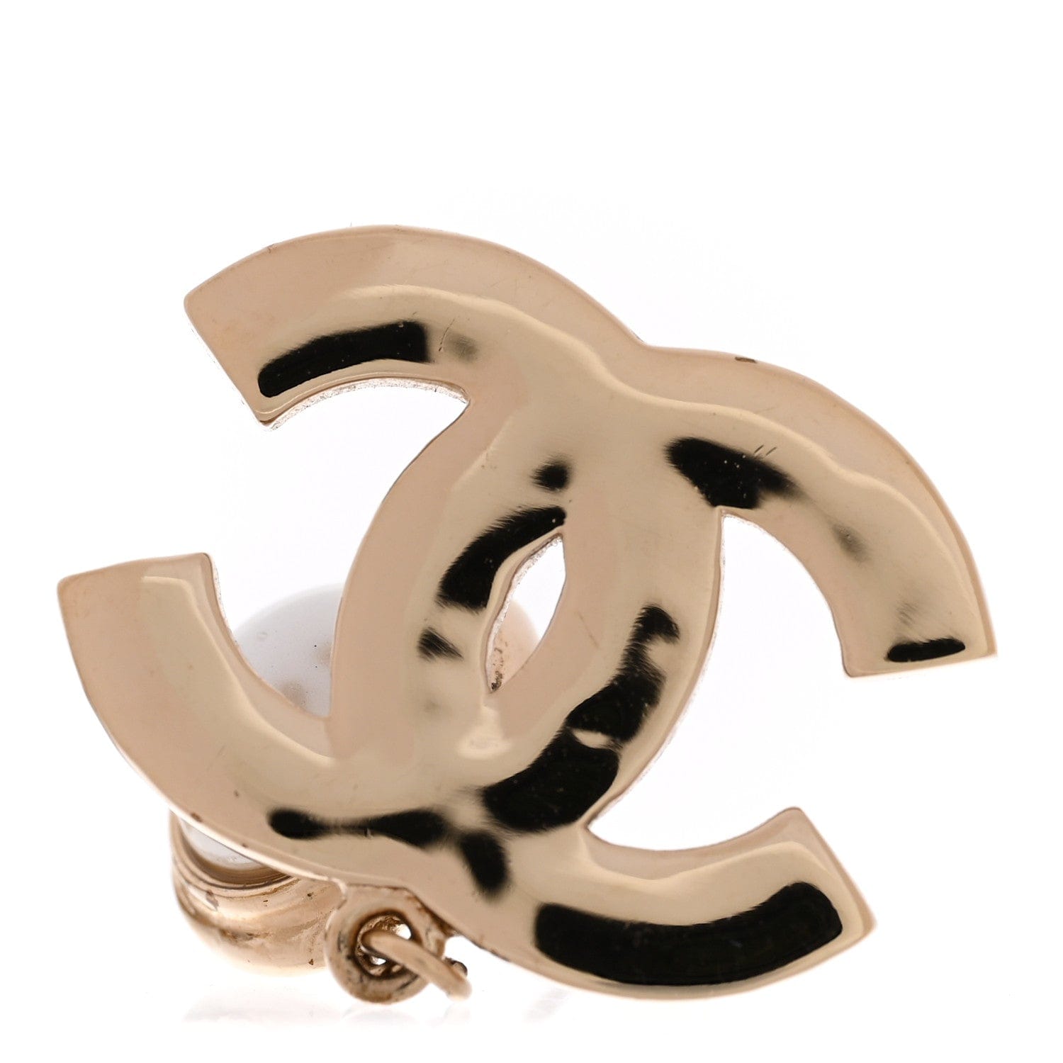 Chanel Pearl Enamel CC Drop Earrings Black