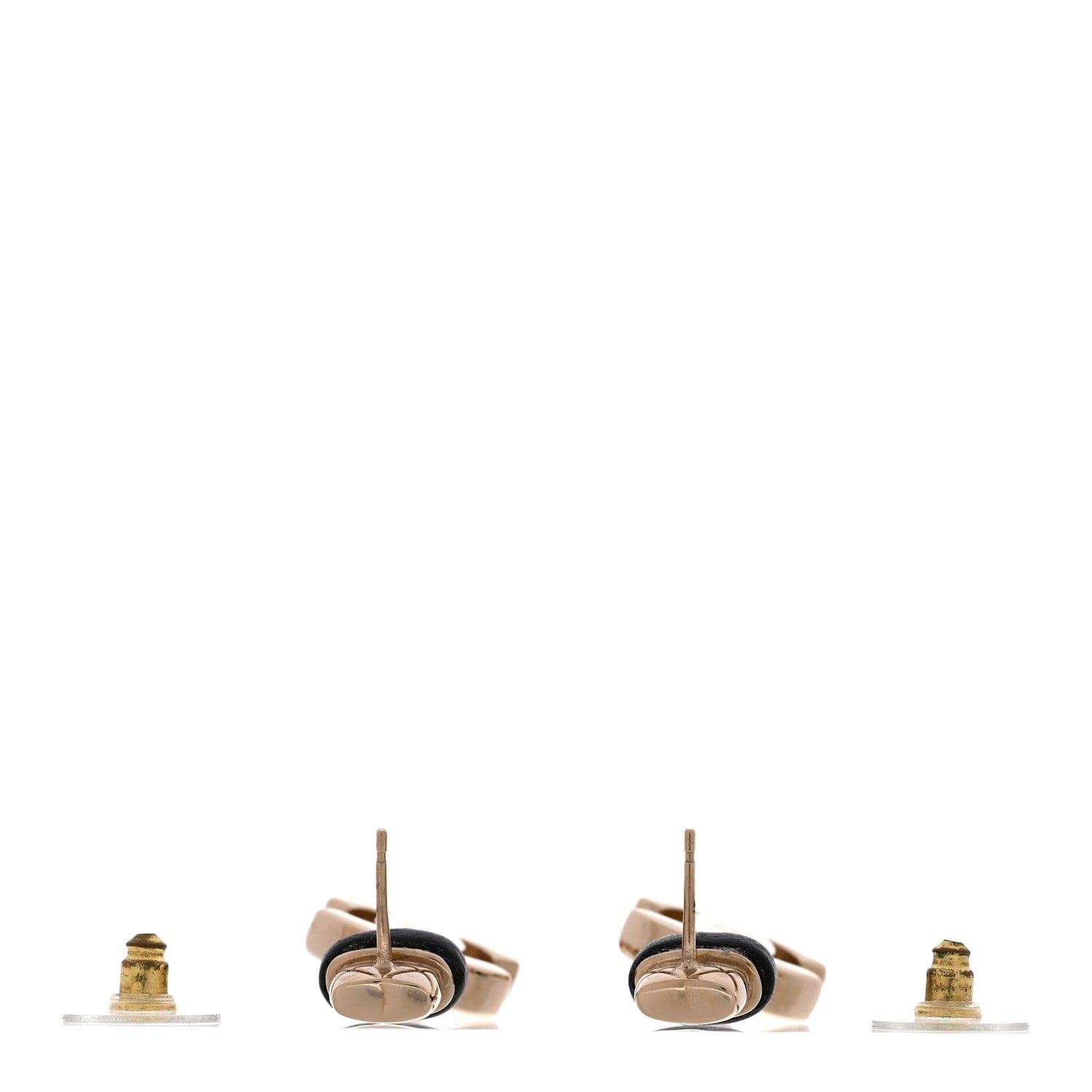 Chanel Lambskin CC Turnlock Drop Earrings Gold Black