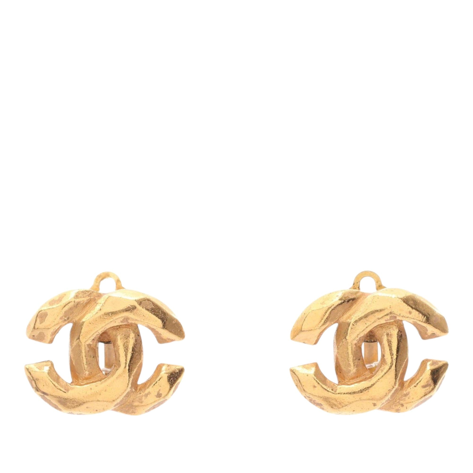 Chanel CC Gold Plated Clip on Earrings