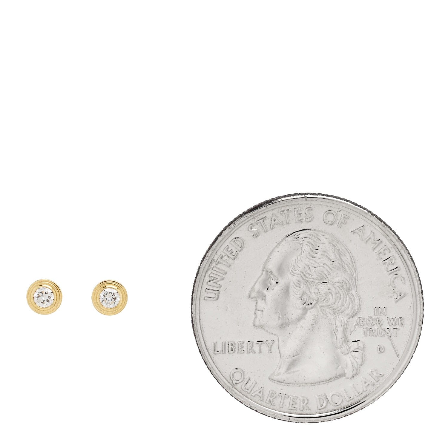 Cartier 18K Yellow Gold Diamond XS D'Amour Earrings