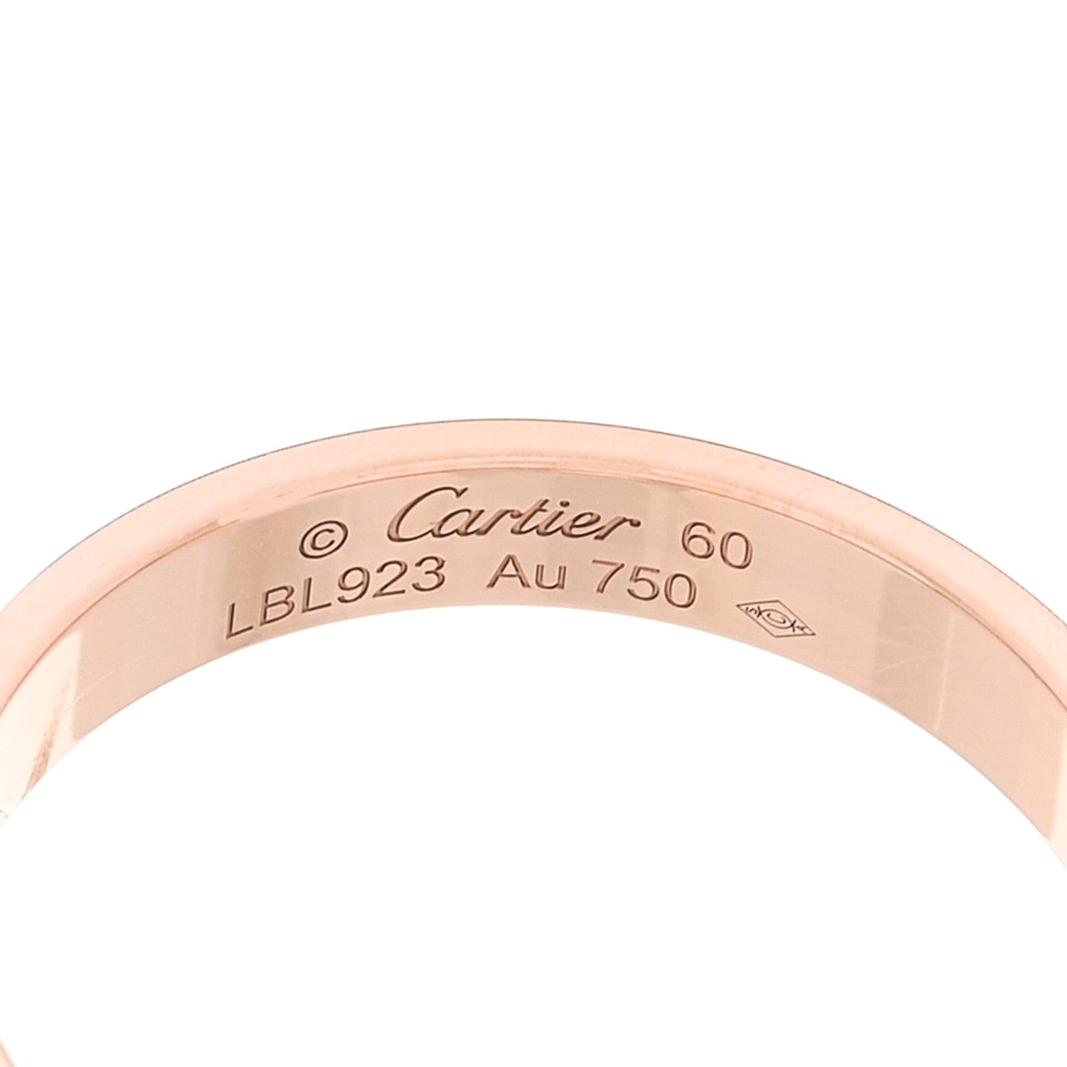 Cartier 18K Pink Gold 3.5 mm LOVE Wedding Band Ring 60 9.25