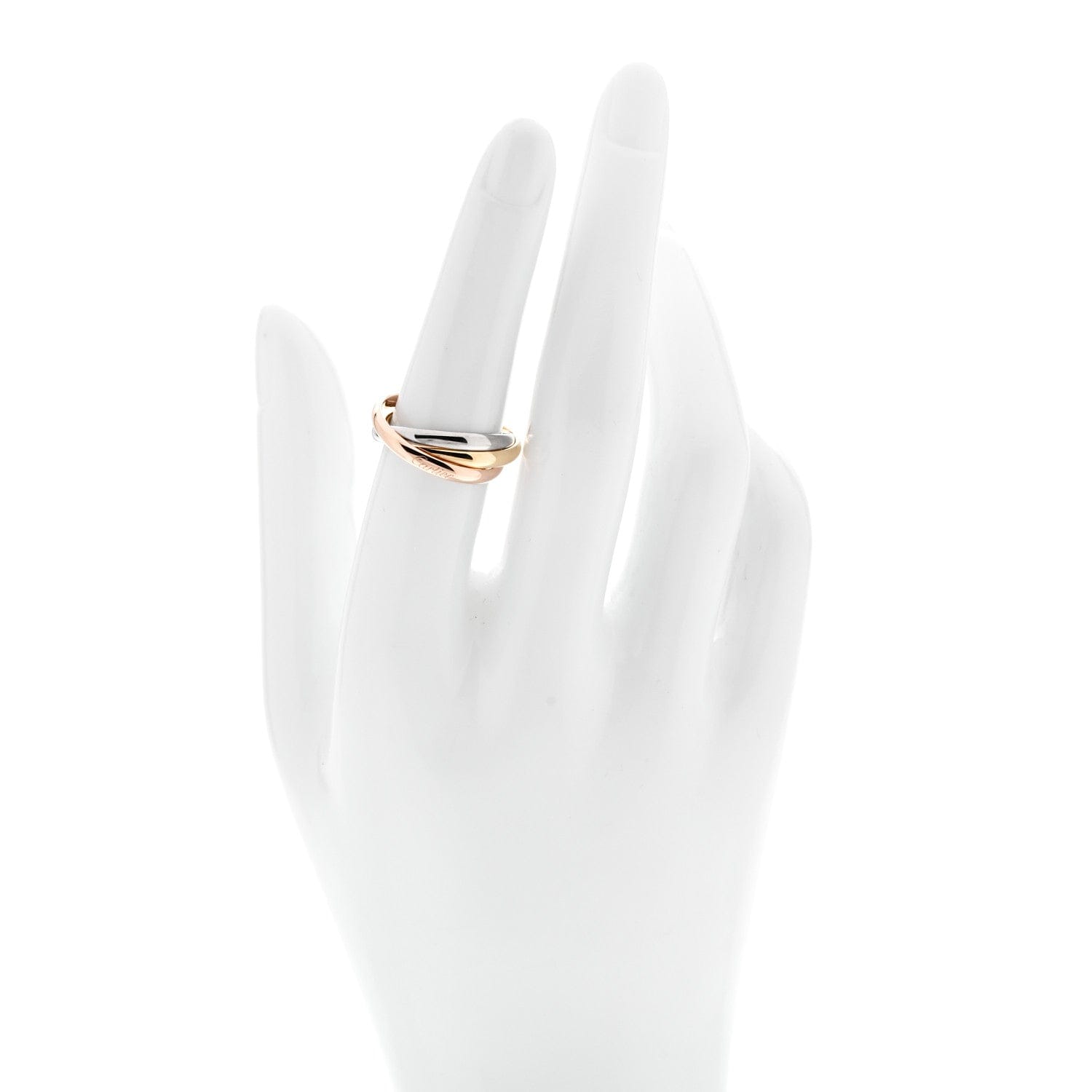 Cartier 18K Pink Yellow White Gold Small Trinity Ring 52 6
