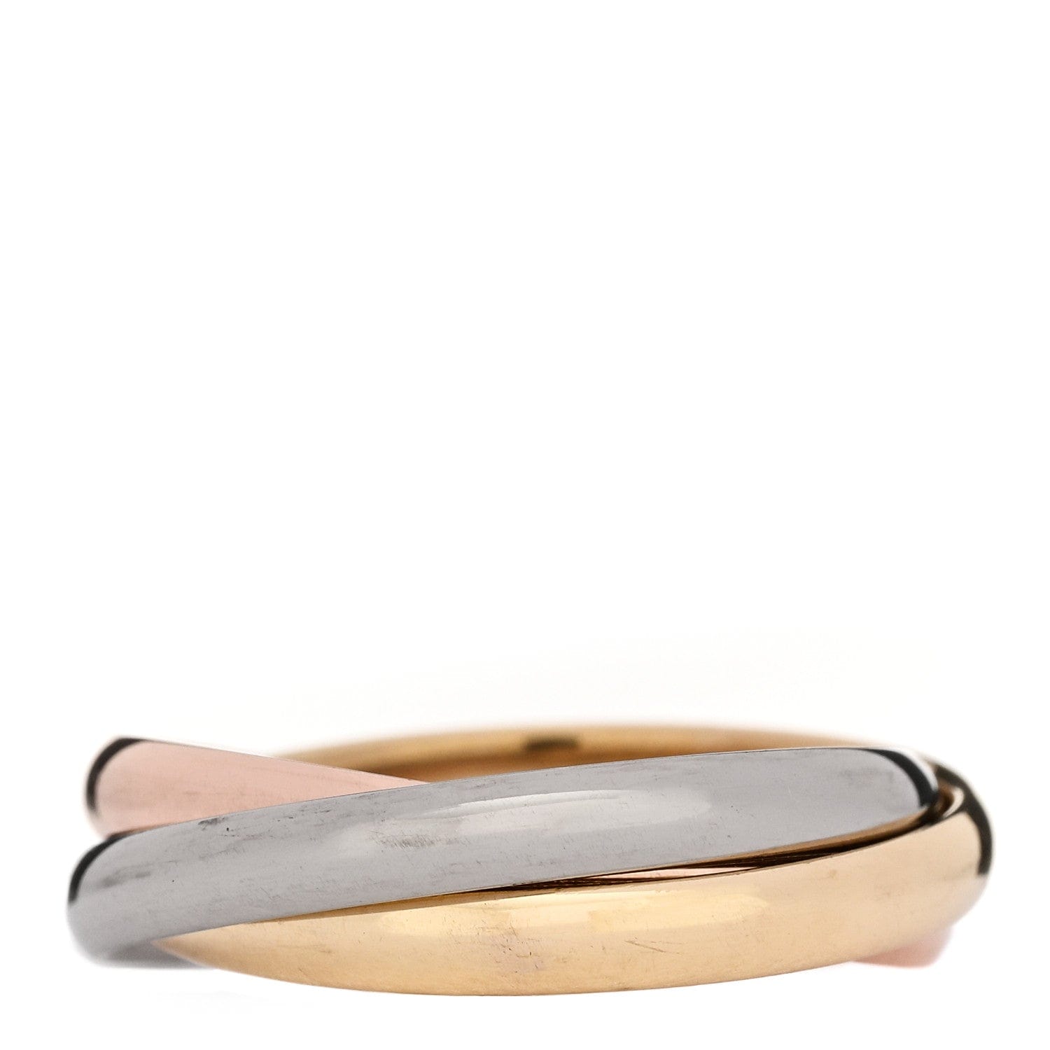Cartier 18K Pink Yellow White Gold Small Trinity Ring 52 6