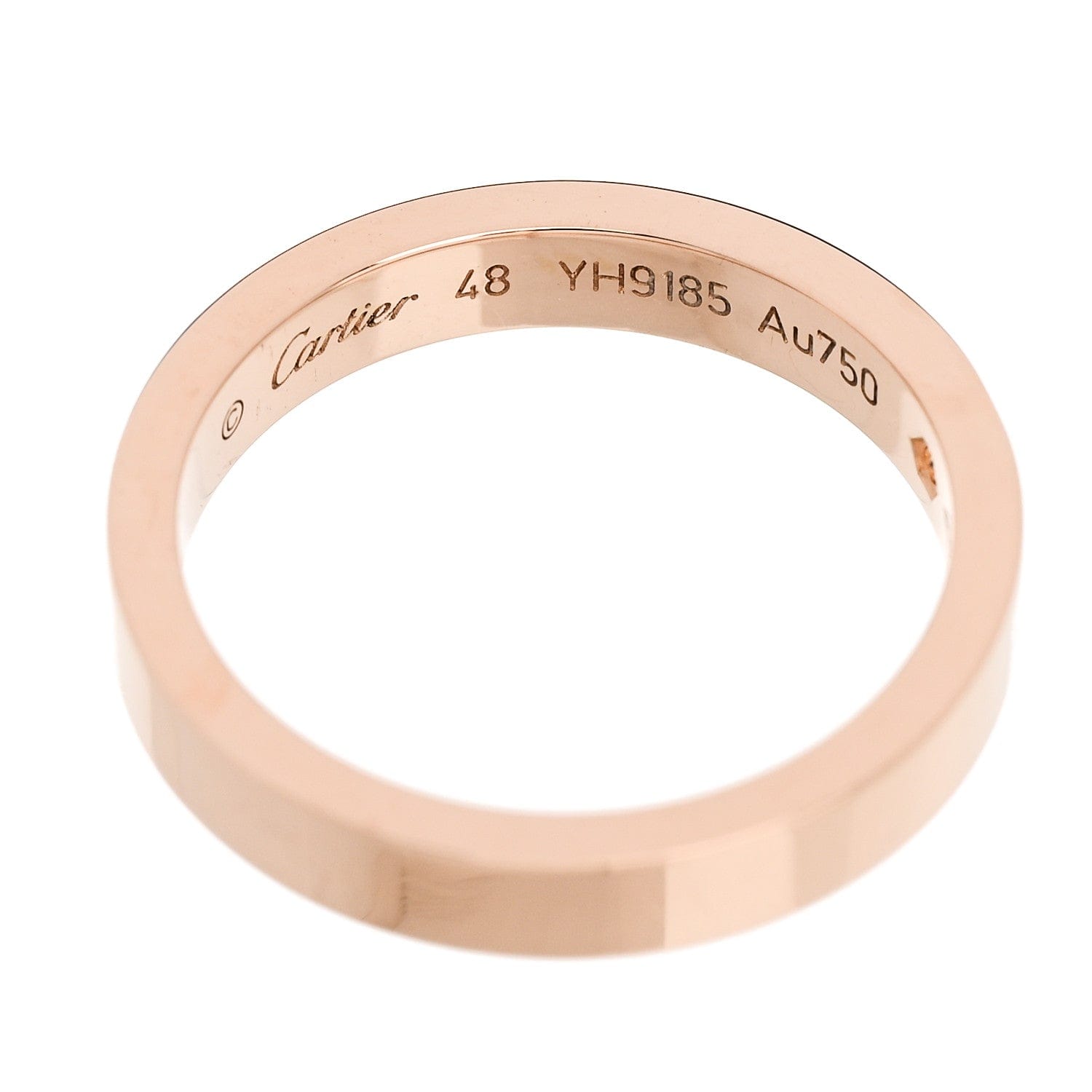 Cartier 18K Pink Gold Diamond 3 mm C De Cartier Wedding Band Ring 48 4.5