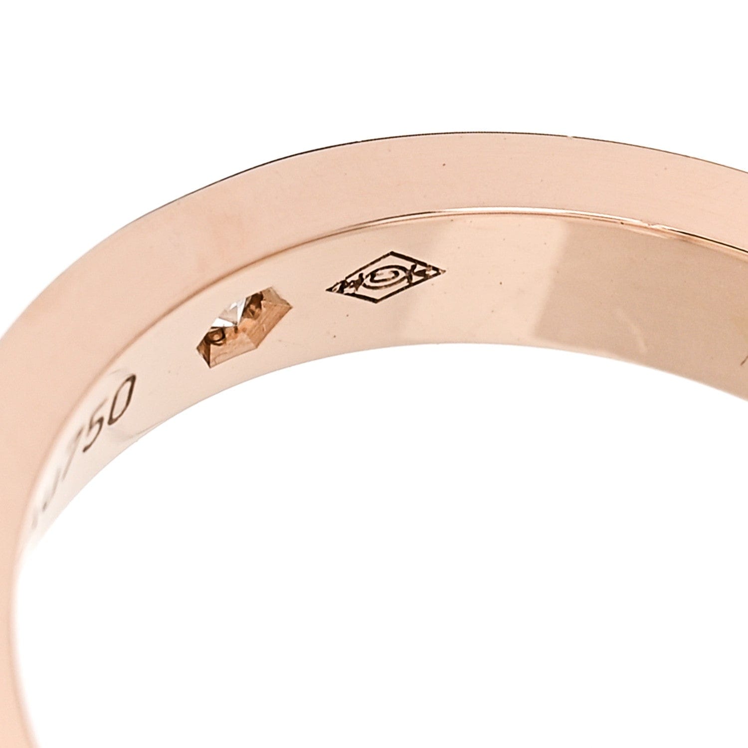 Cartier 18K Pink Gold Diamond 3 mm C De Cartier Wedding Band Ring 48 4.5
