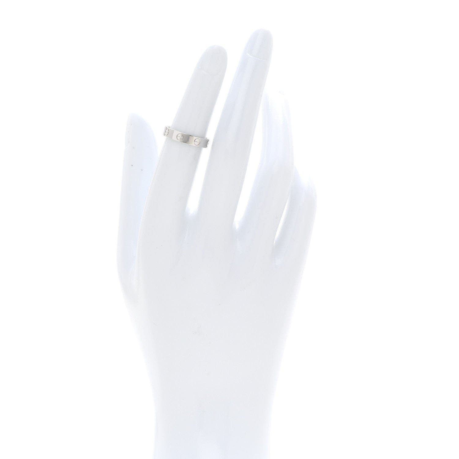 Cartier 18K White Gold 3.5 mm LOVE Wedding Band Ring 49 4.75