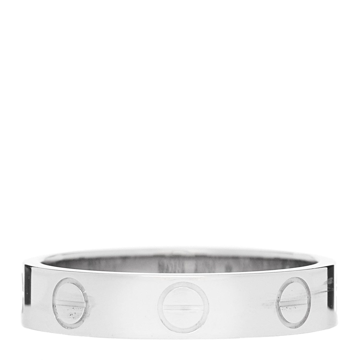 Cartier 18K White Gold 3.5 mm LOVE Wedding Band Ring 49 4.75