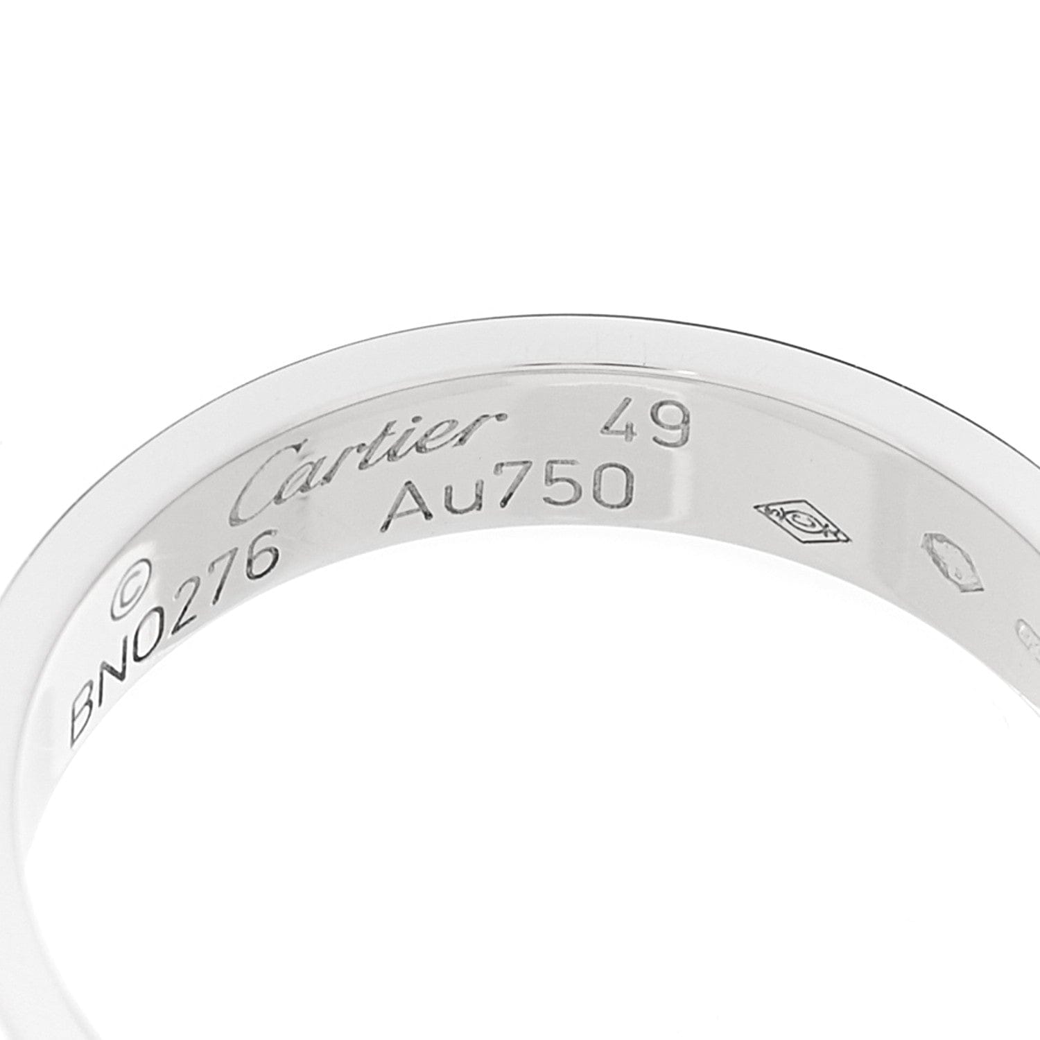 Cartier 18K White Gold 3.5 mm LOVE Wedding Band Ring 49 4.75