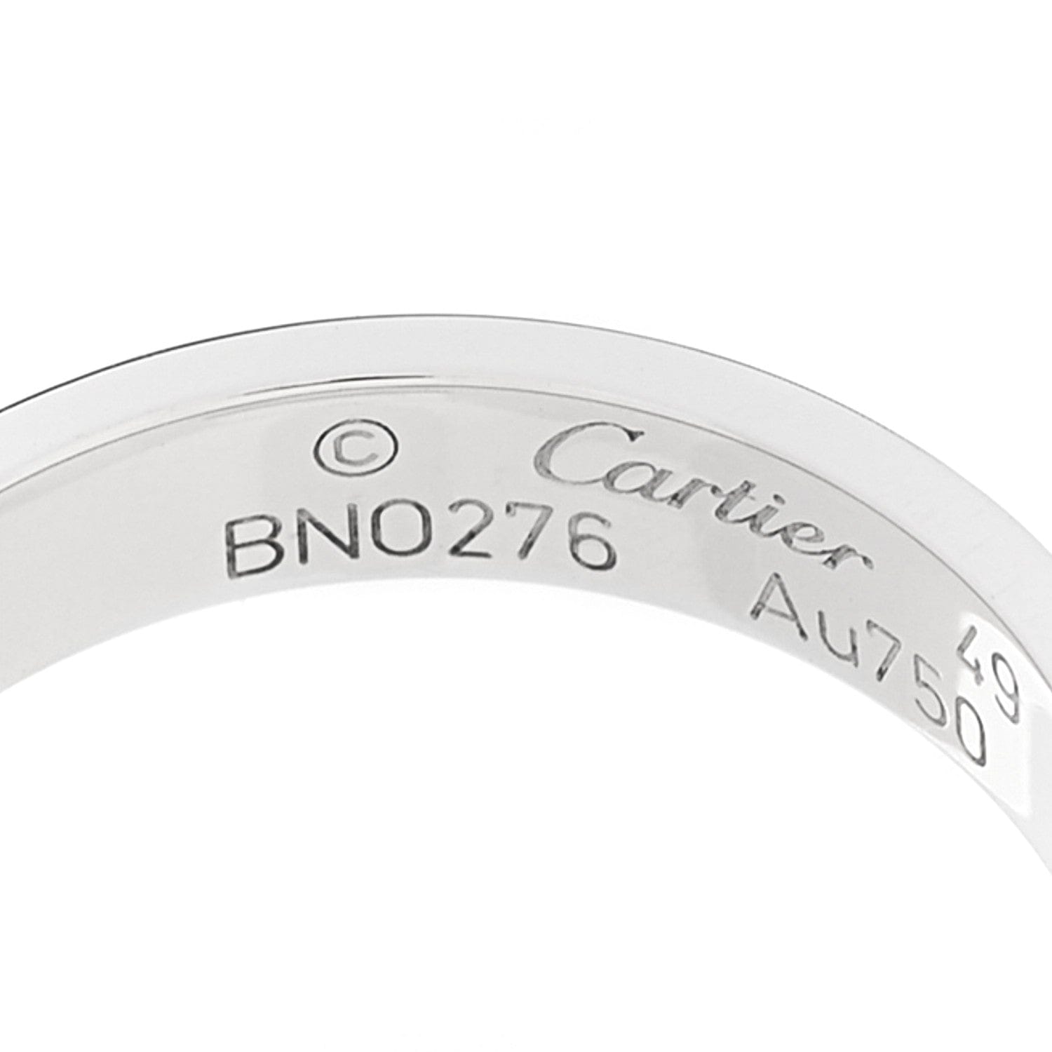 Cartier 18K White Gold 3.5 mm LOVE Wedding Band Ring 49 4.75