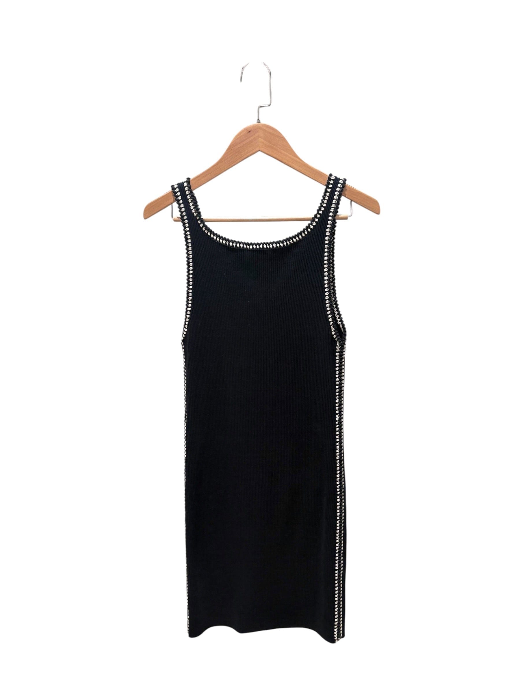 Chanel Black Cotton CC Knit Dress #38