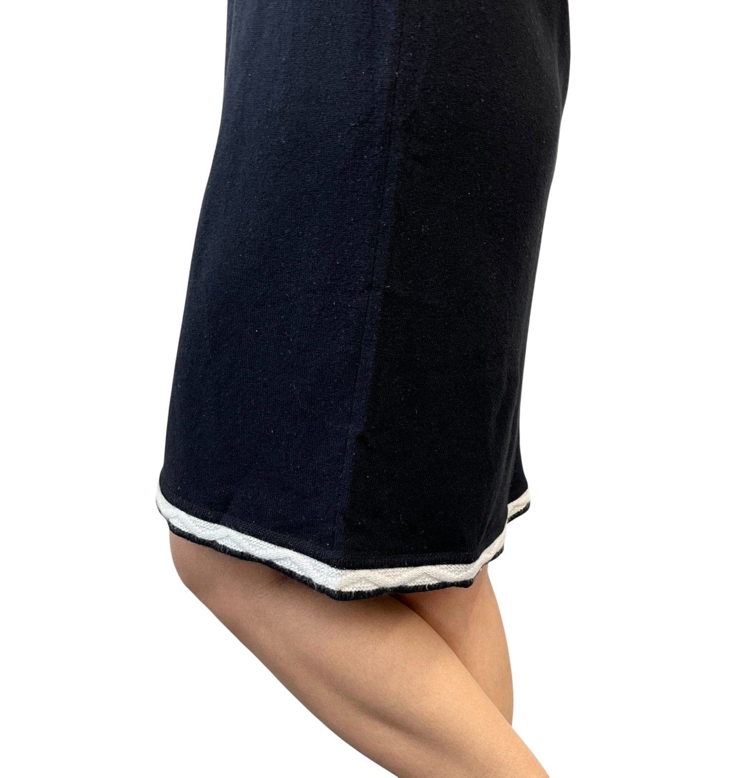CHANEL Vintage 04A CC Logo Knit Dress One - piece #34 Black Gray Cashmere Button