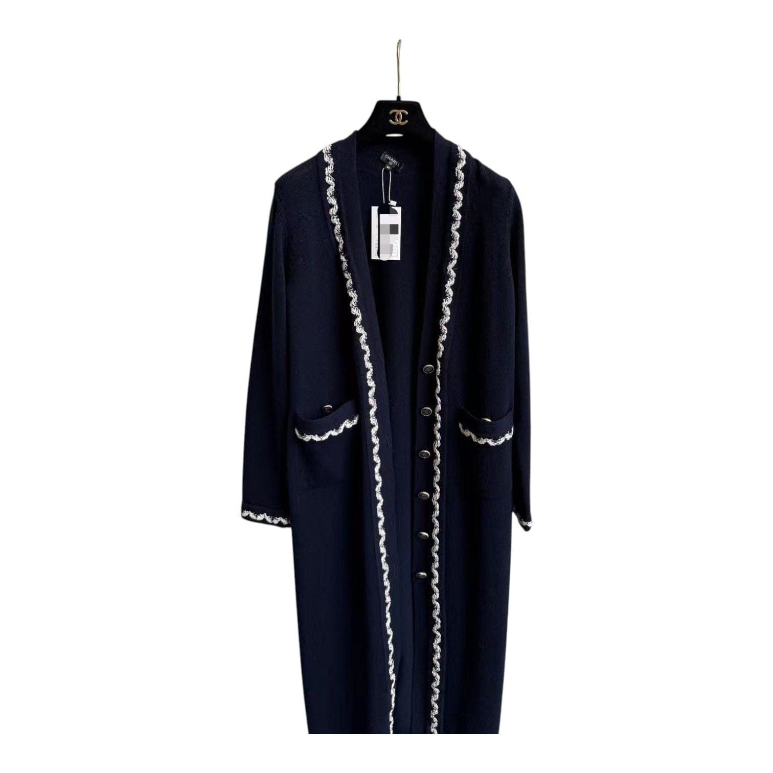 Chanel Blue Long Cashmere Cardigan #34
