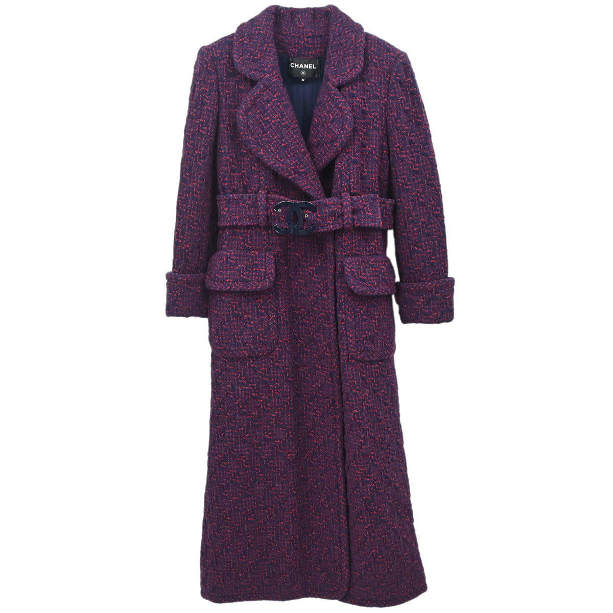 Chanel 2017 - 2018 Tweed Long Coat Navy Red #36