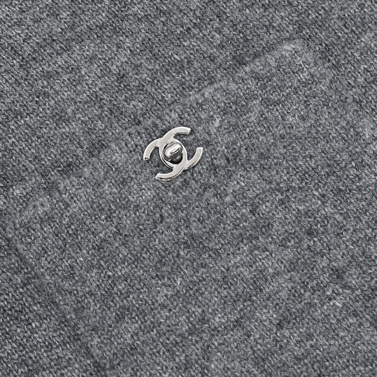 Chanel 2010 Cardigan Turnlock Button Gray #38
