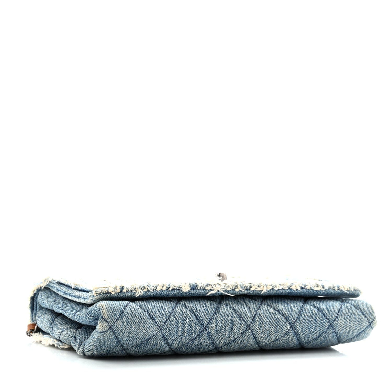 Chanel Denim Fringe Medium Single Flap Bag Blue