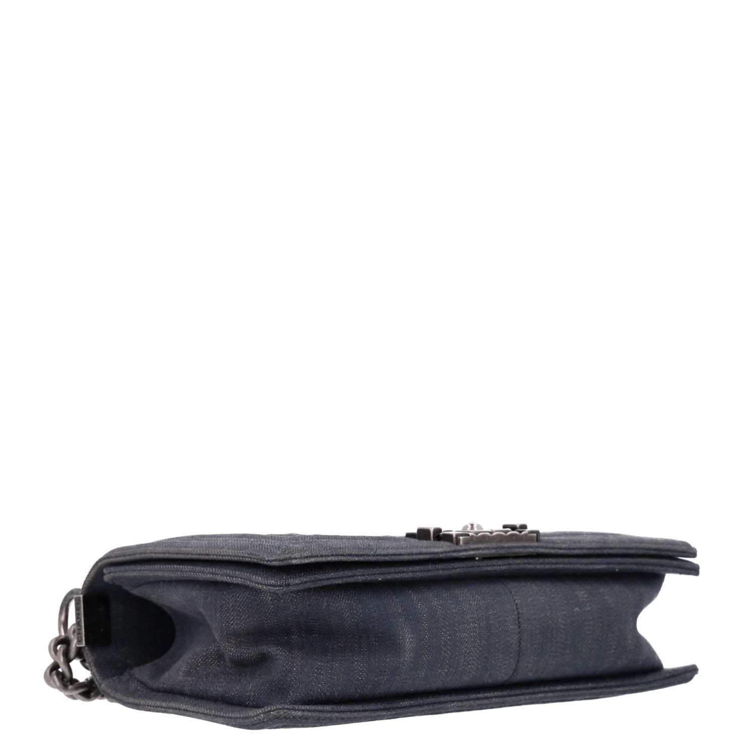 Chanel Denim Quilted Embossed Medium Boy Flap Blue