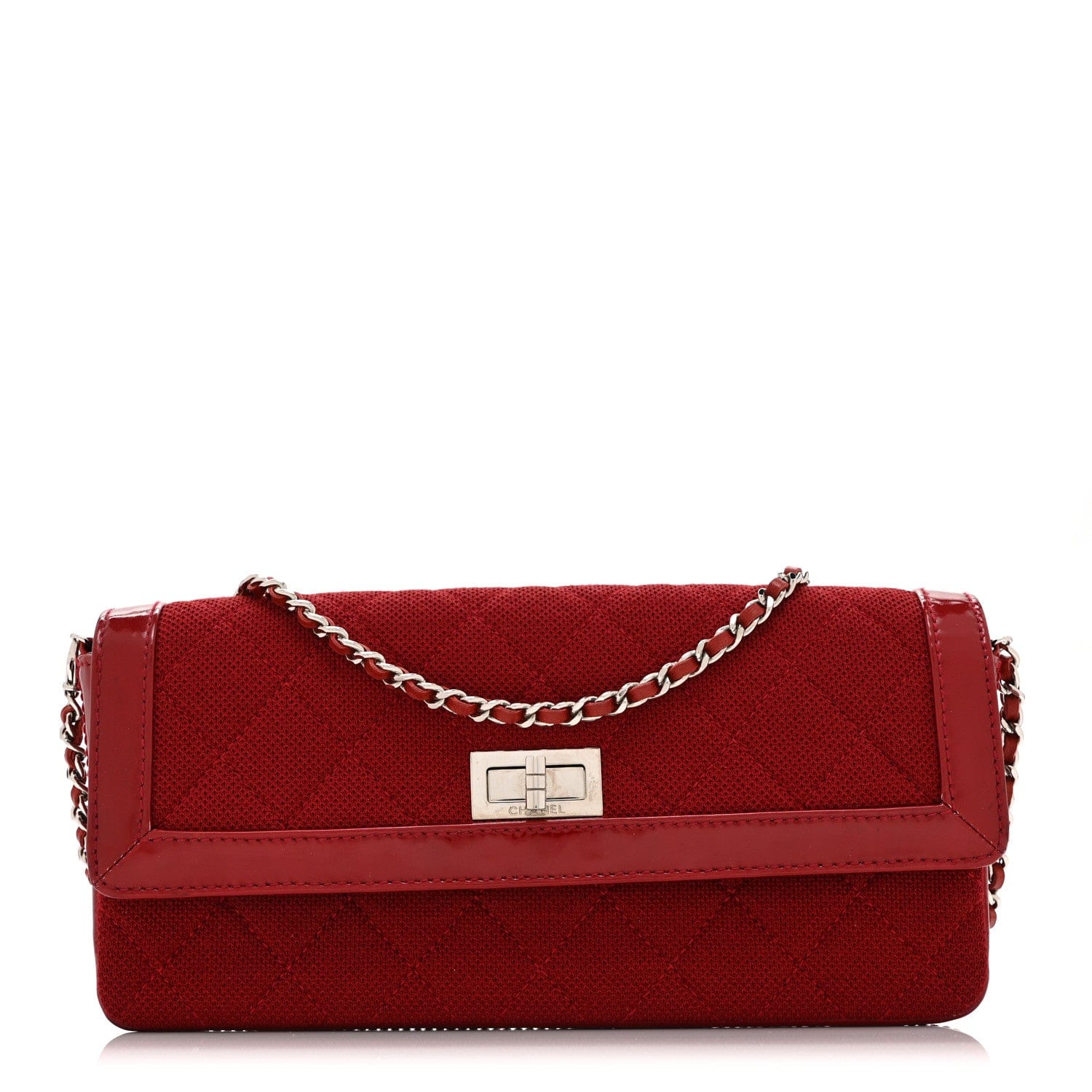 Chanel Patent Jersey Quilted 2.55 Reissue East West Flap Red