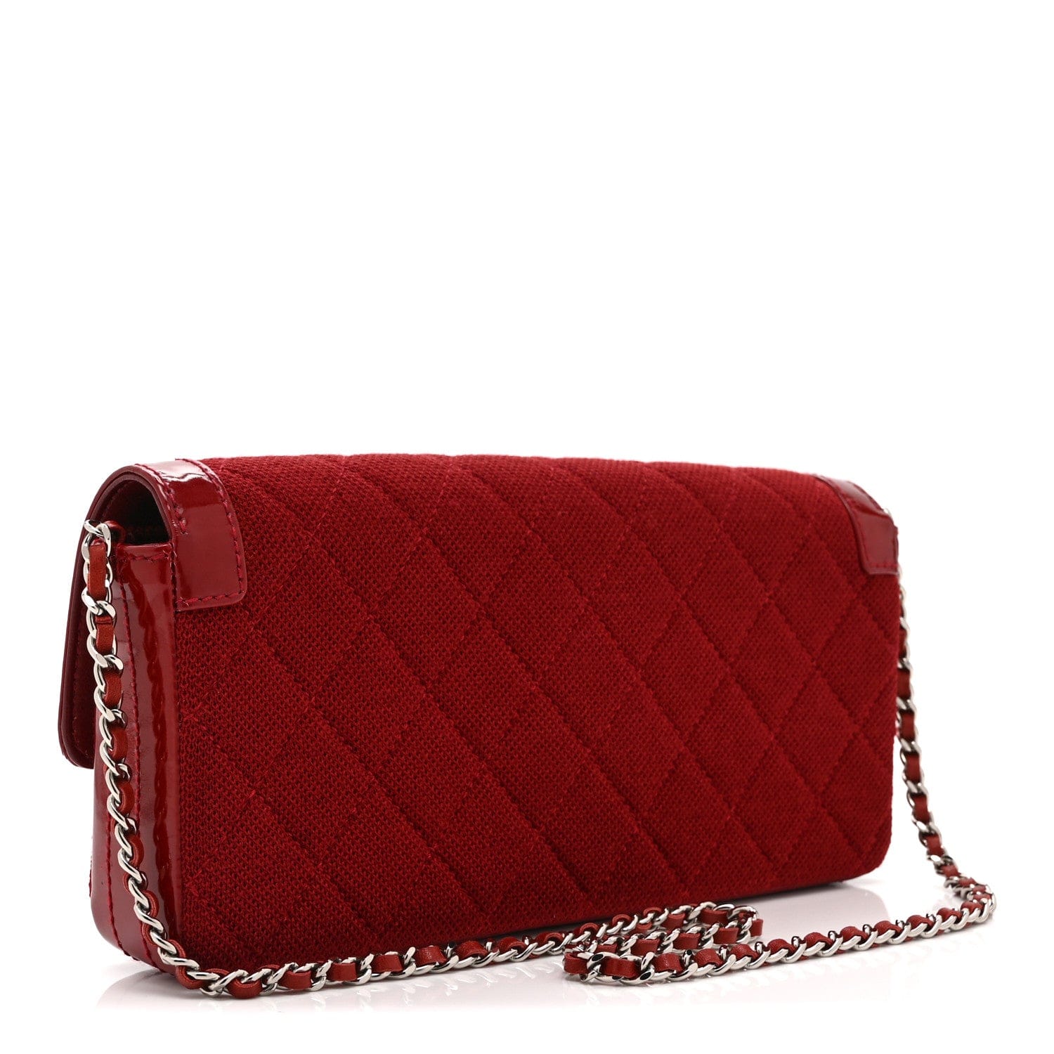 Chanel Patent Jersey Quilted 2.55 Reissue East West Flap Red