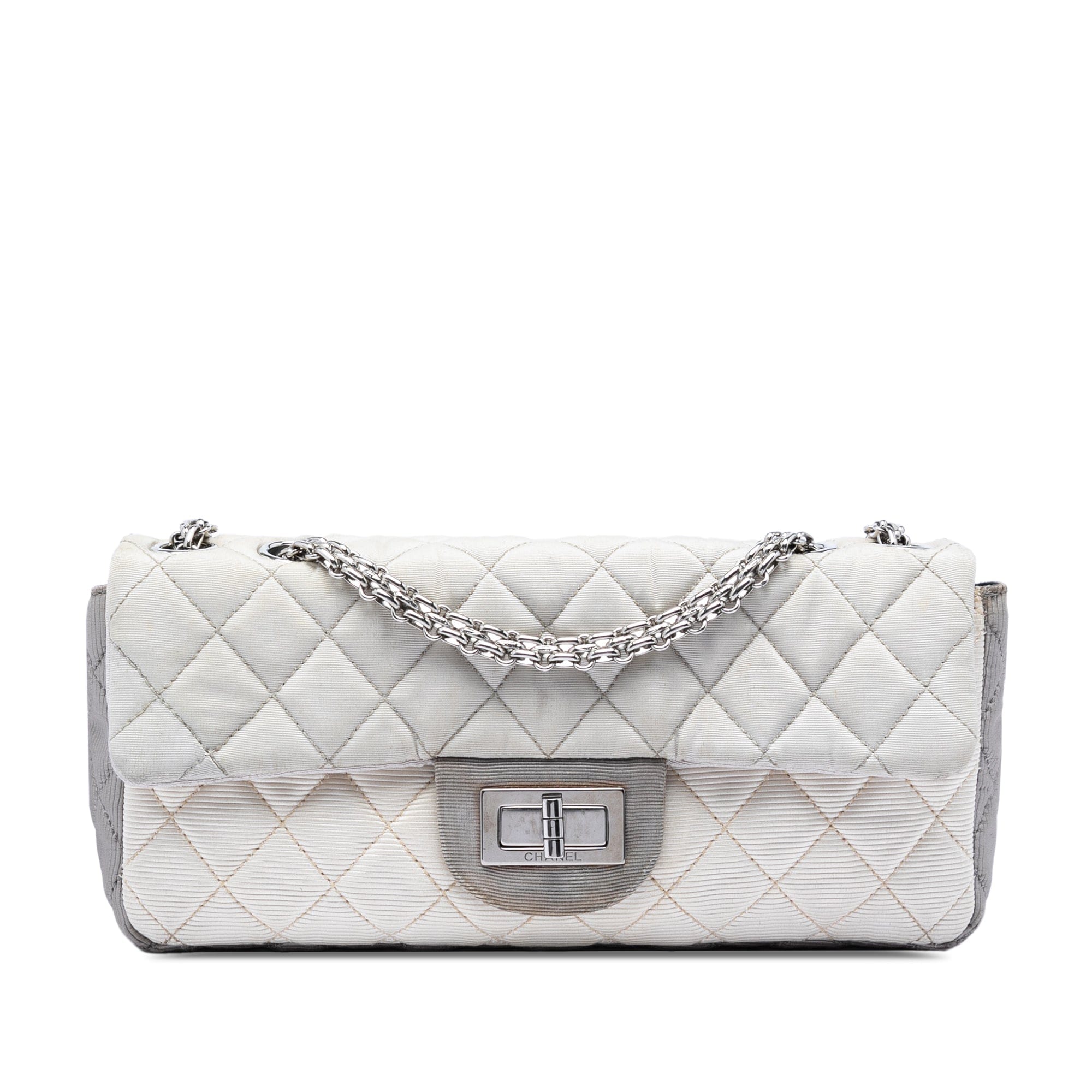 Chanel Small Tricolor Quilted Jersey Reissue 2.55 East West Flap
