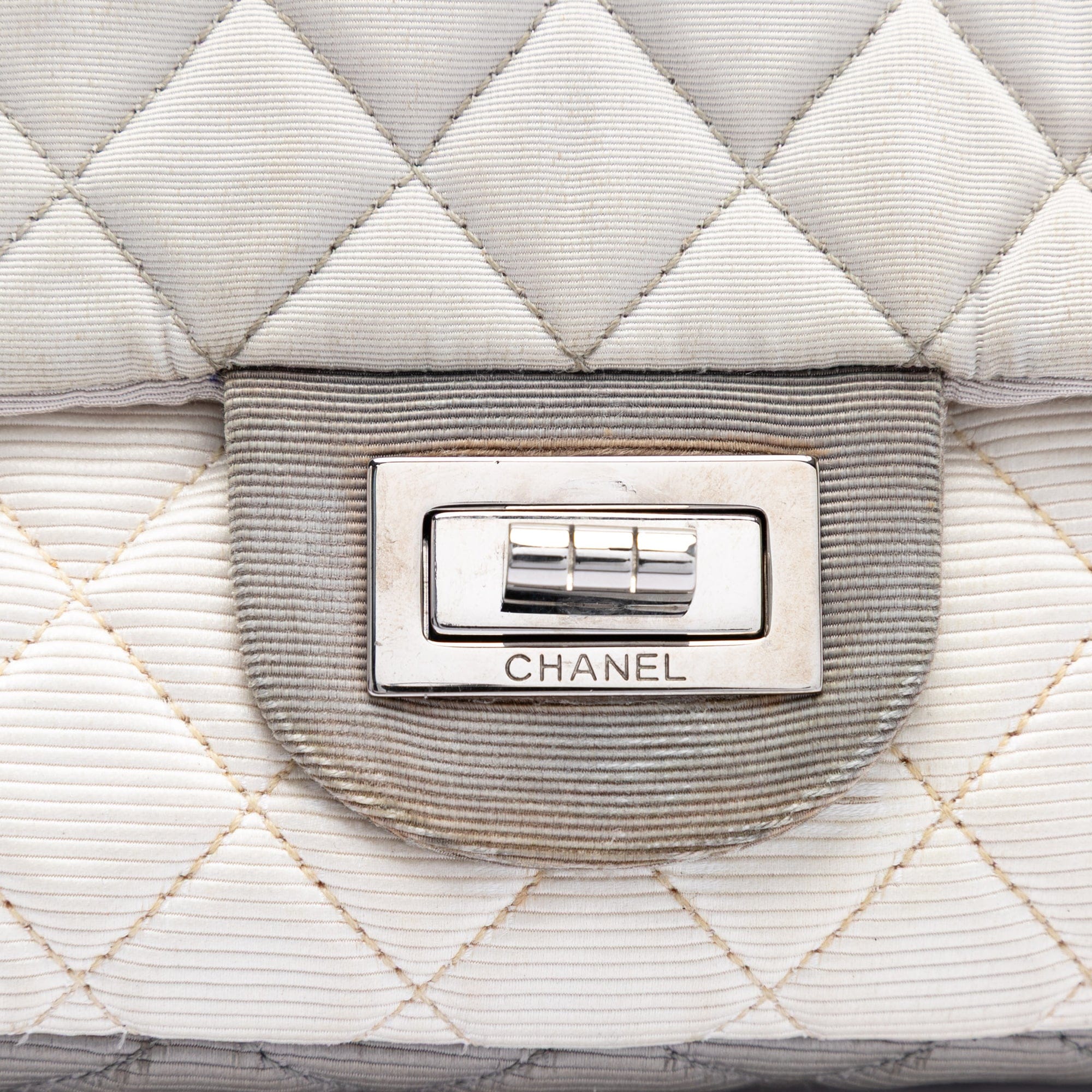 Chanel Small Tricolor Quilted Jersey Reissue 2.55 East West Flap
