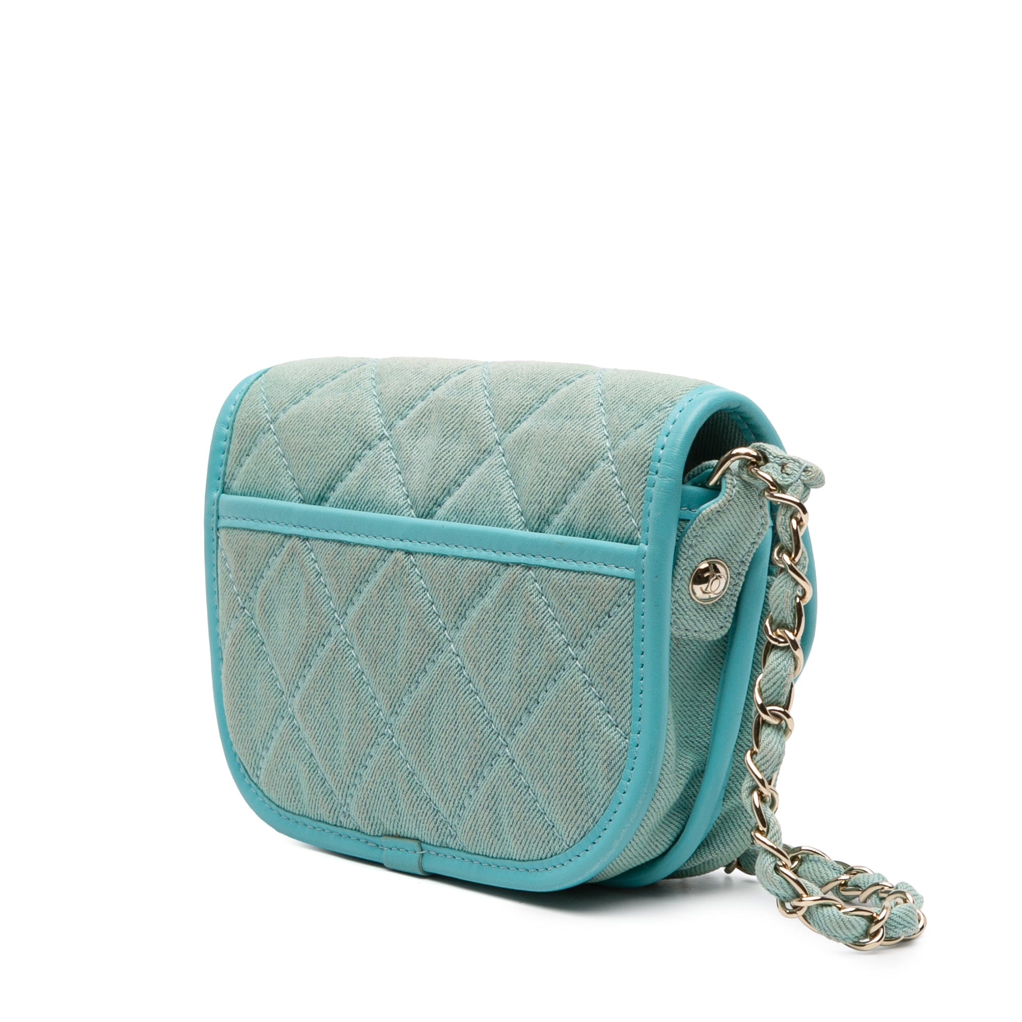 Chanel Mini CC Quilted Denim Messenger Flap