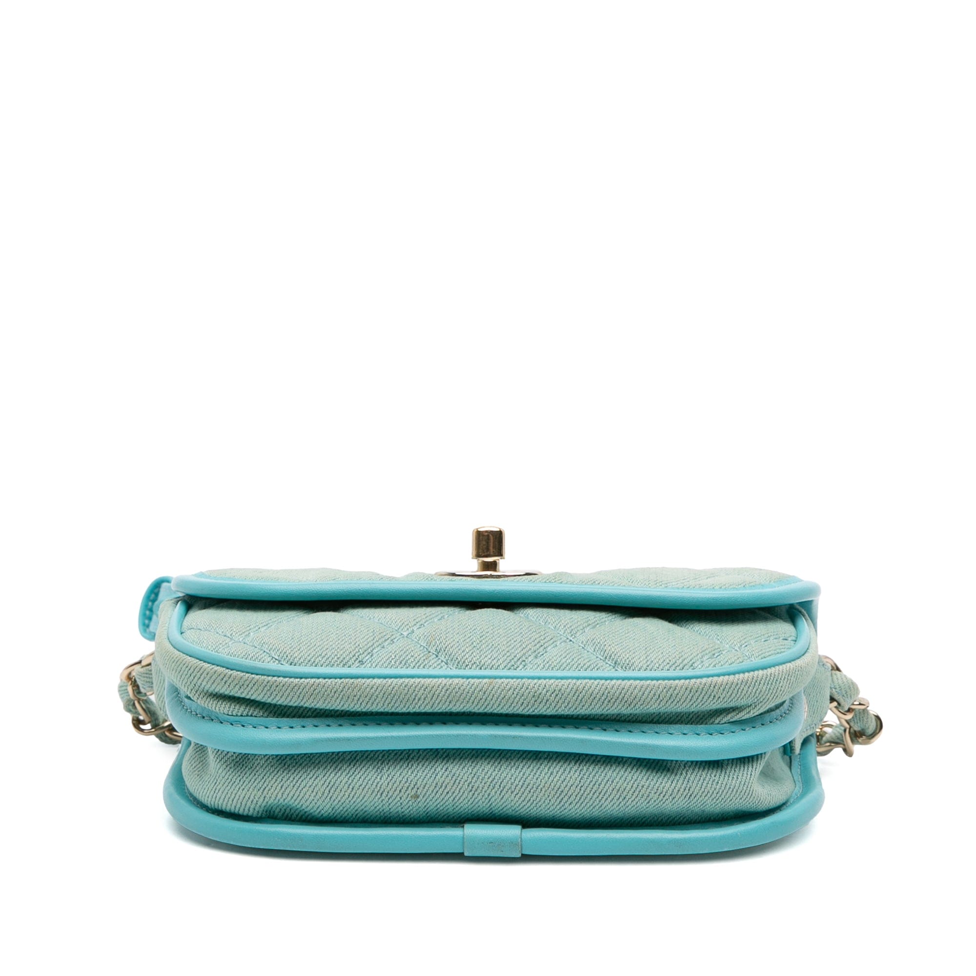 Chanel Mini CC Quilted Denim Messenger Flap