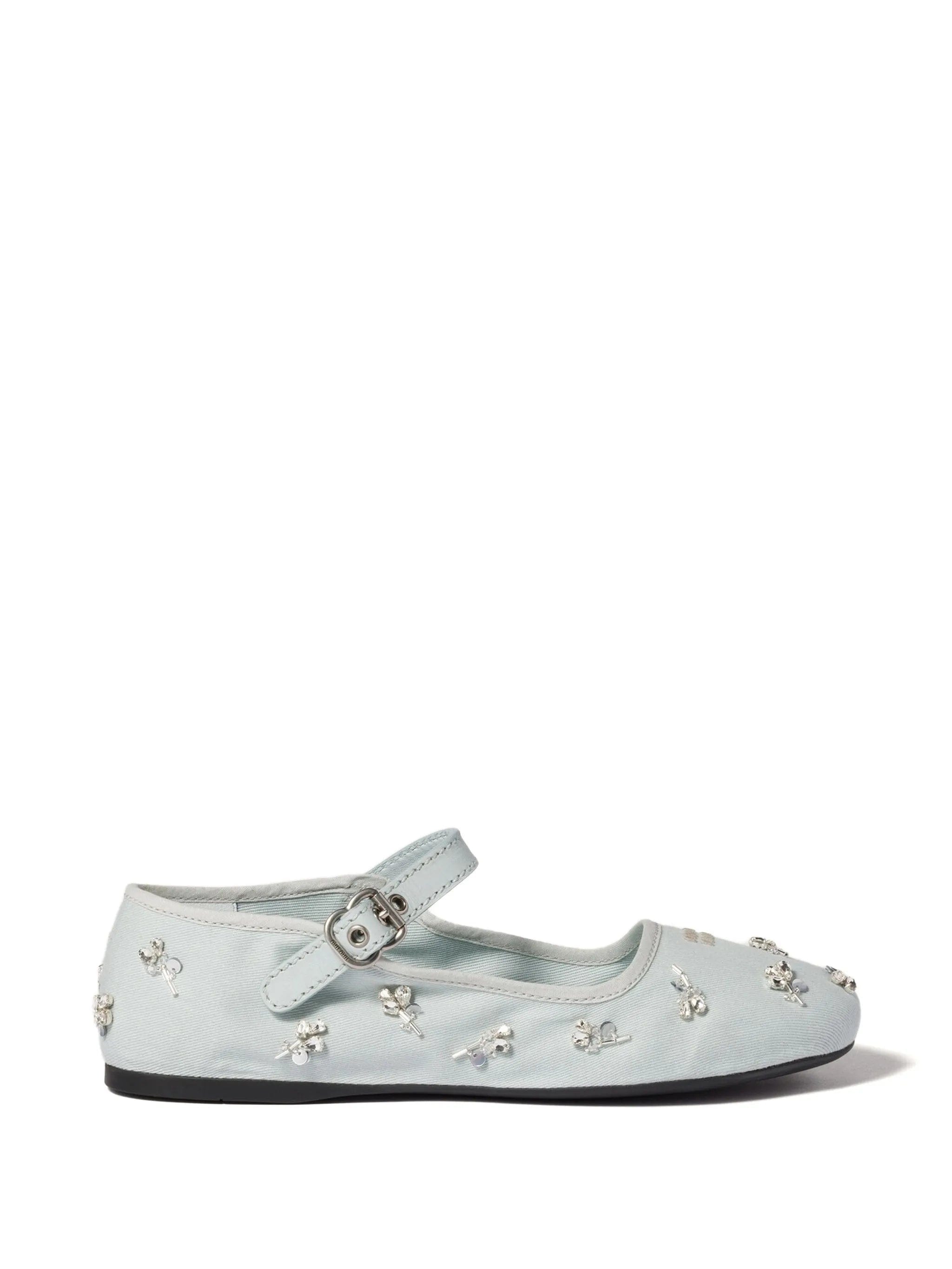 Miu Miu embroidered drill ballerinas