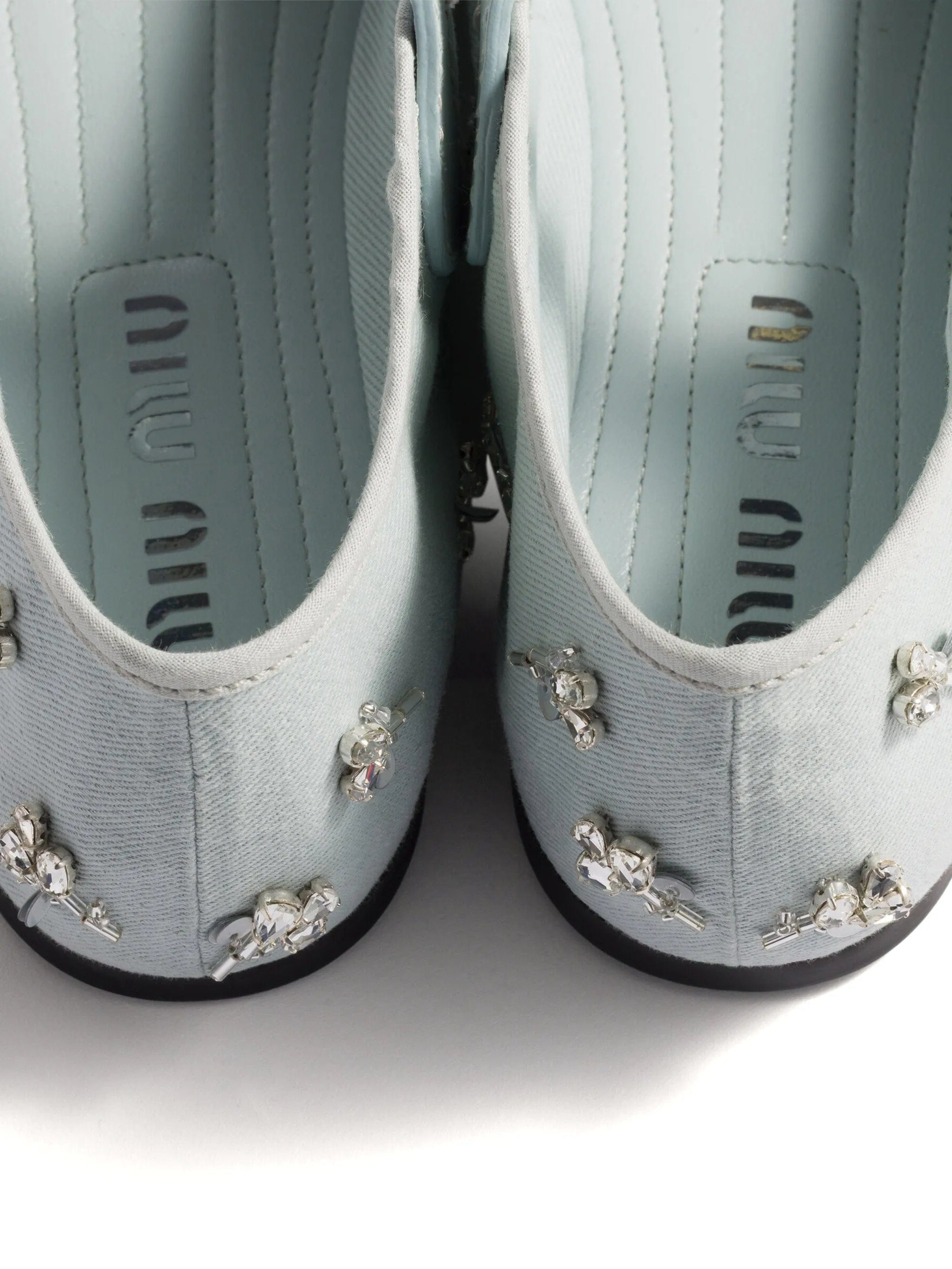 Miu Miu embroidered drill ballerinas