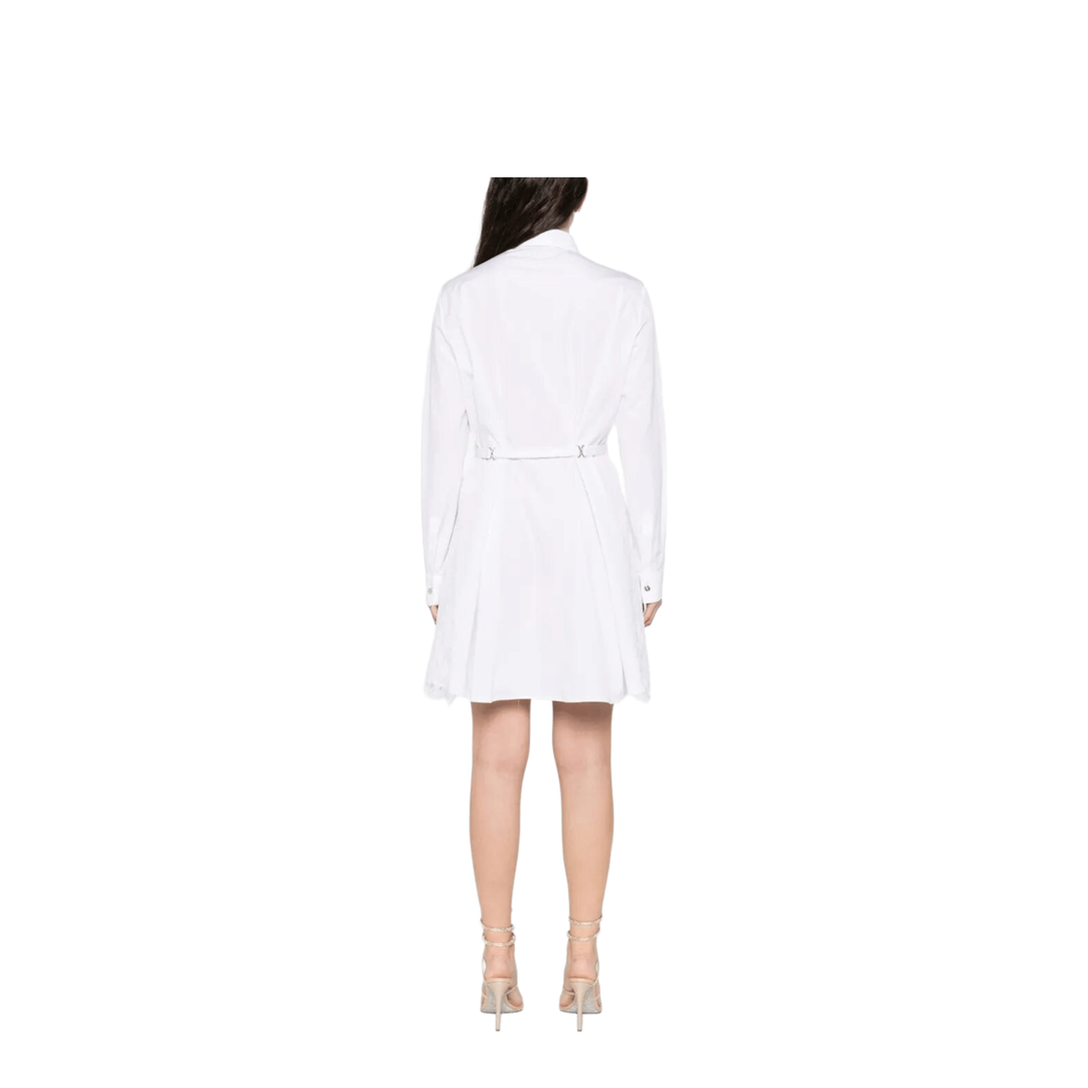 Versace Belted Cotton Shirt Dress - White