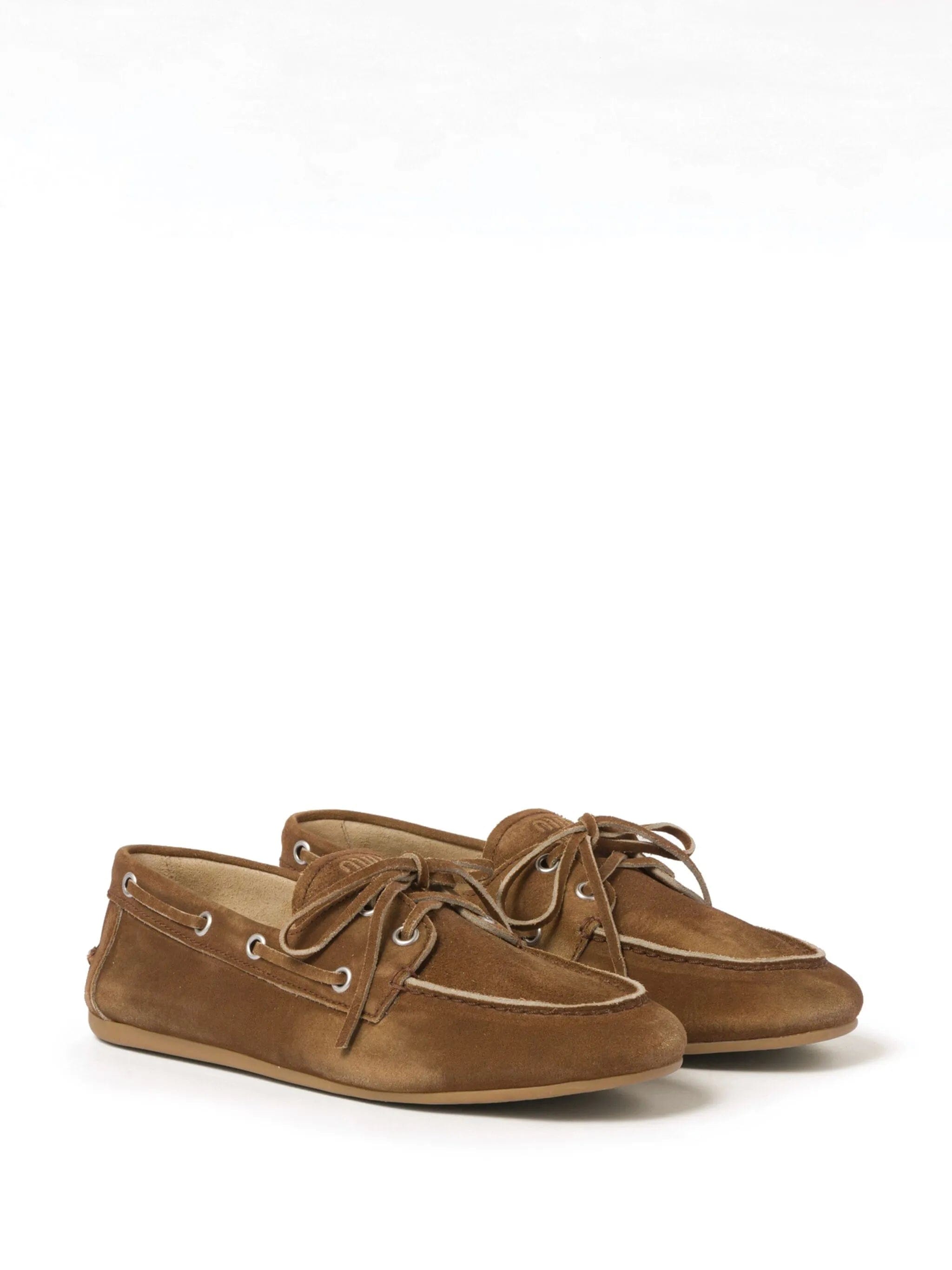 Miu Miu faded suede deck shoes