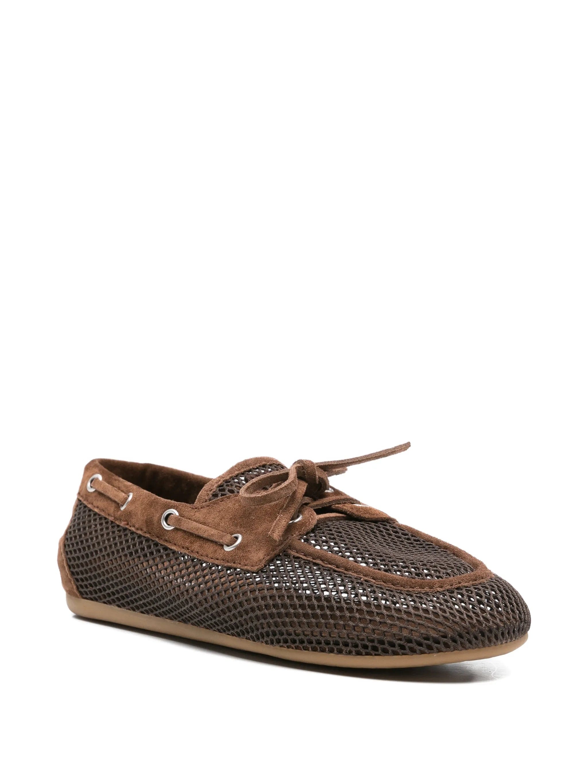Miu Miu bow - tie mesh loafers