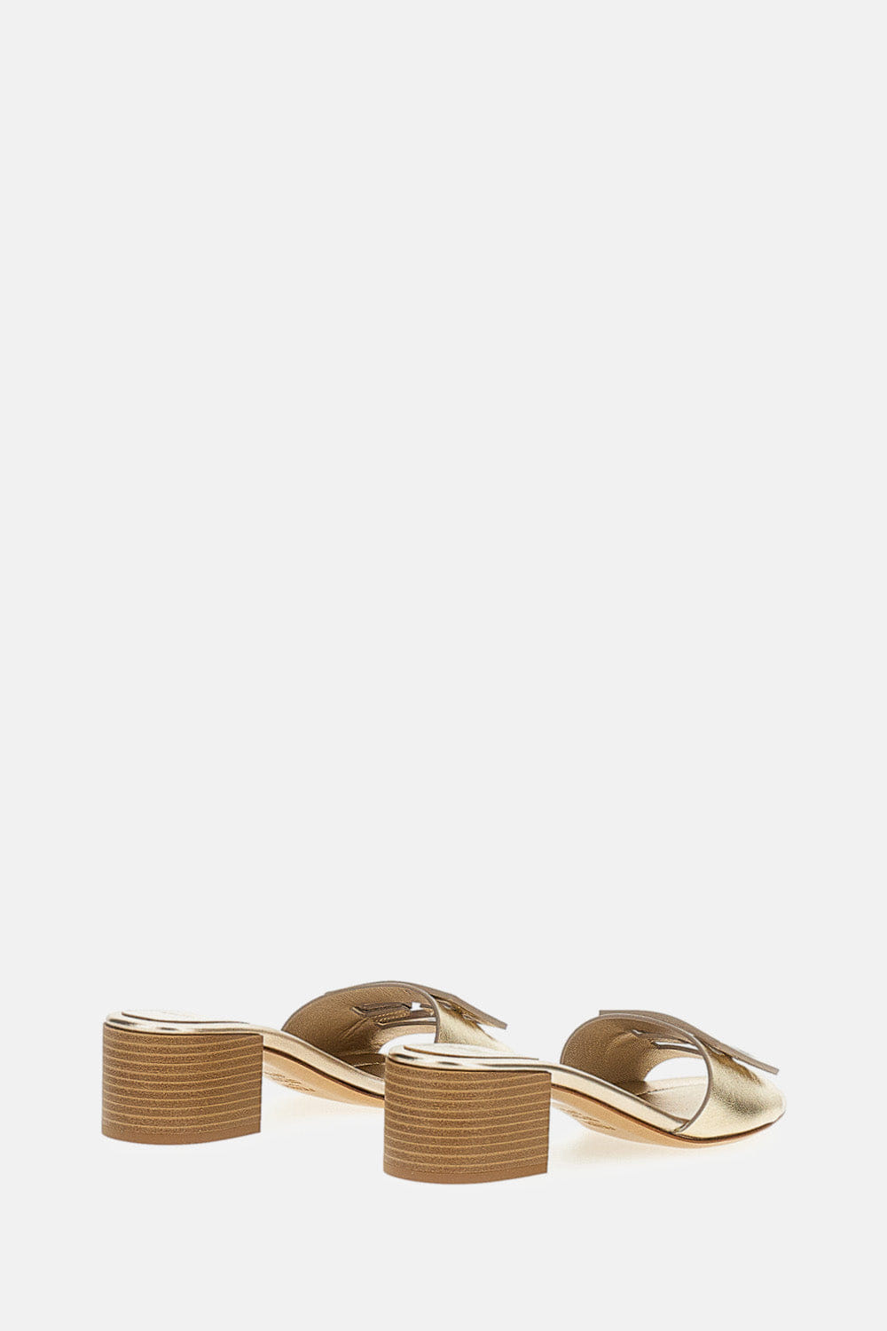 Fendi SLIDE CON TACCO IN PELLE LAMINATA