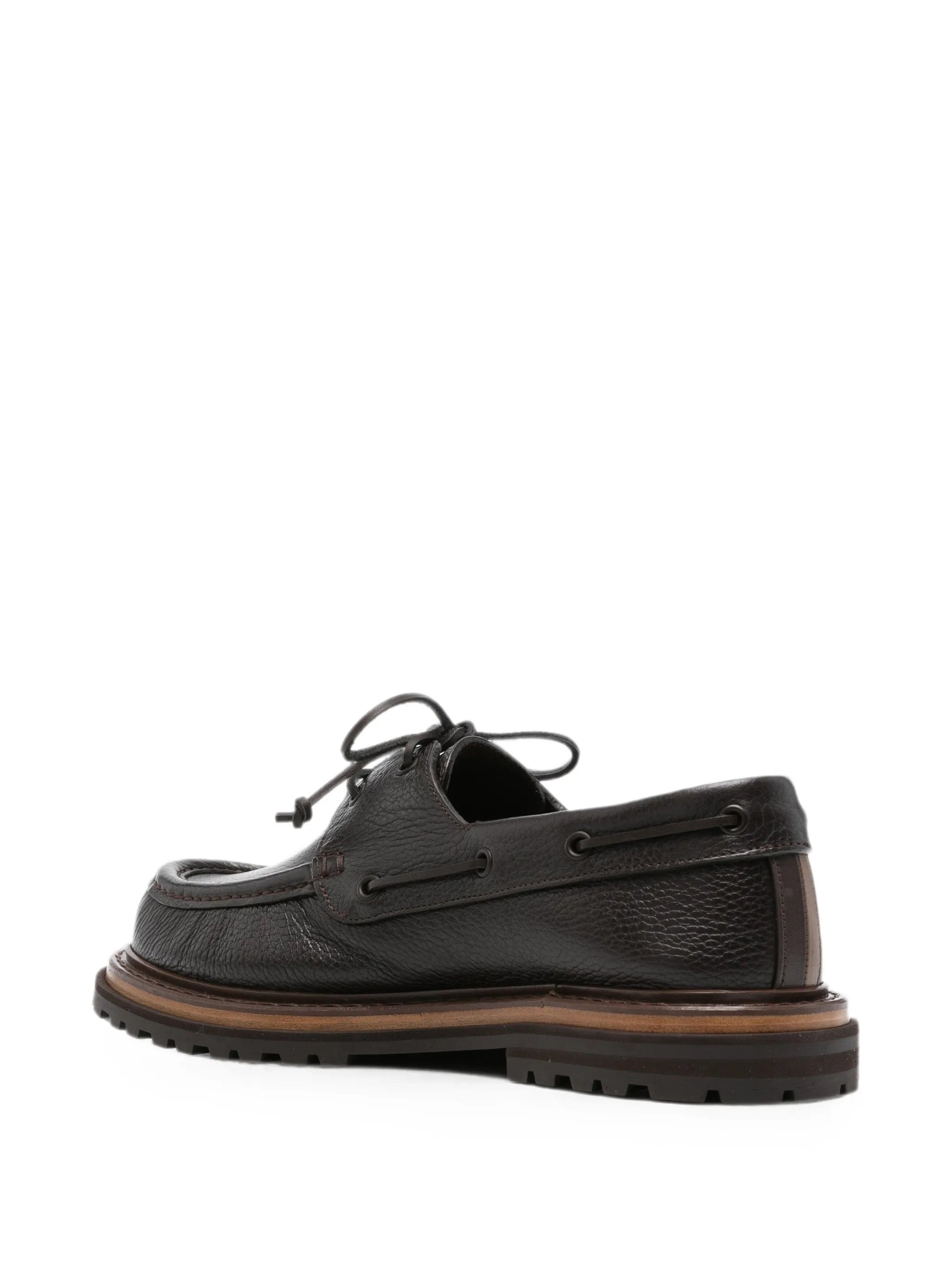 Fendi lace - up leather boat shoes