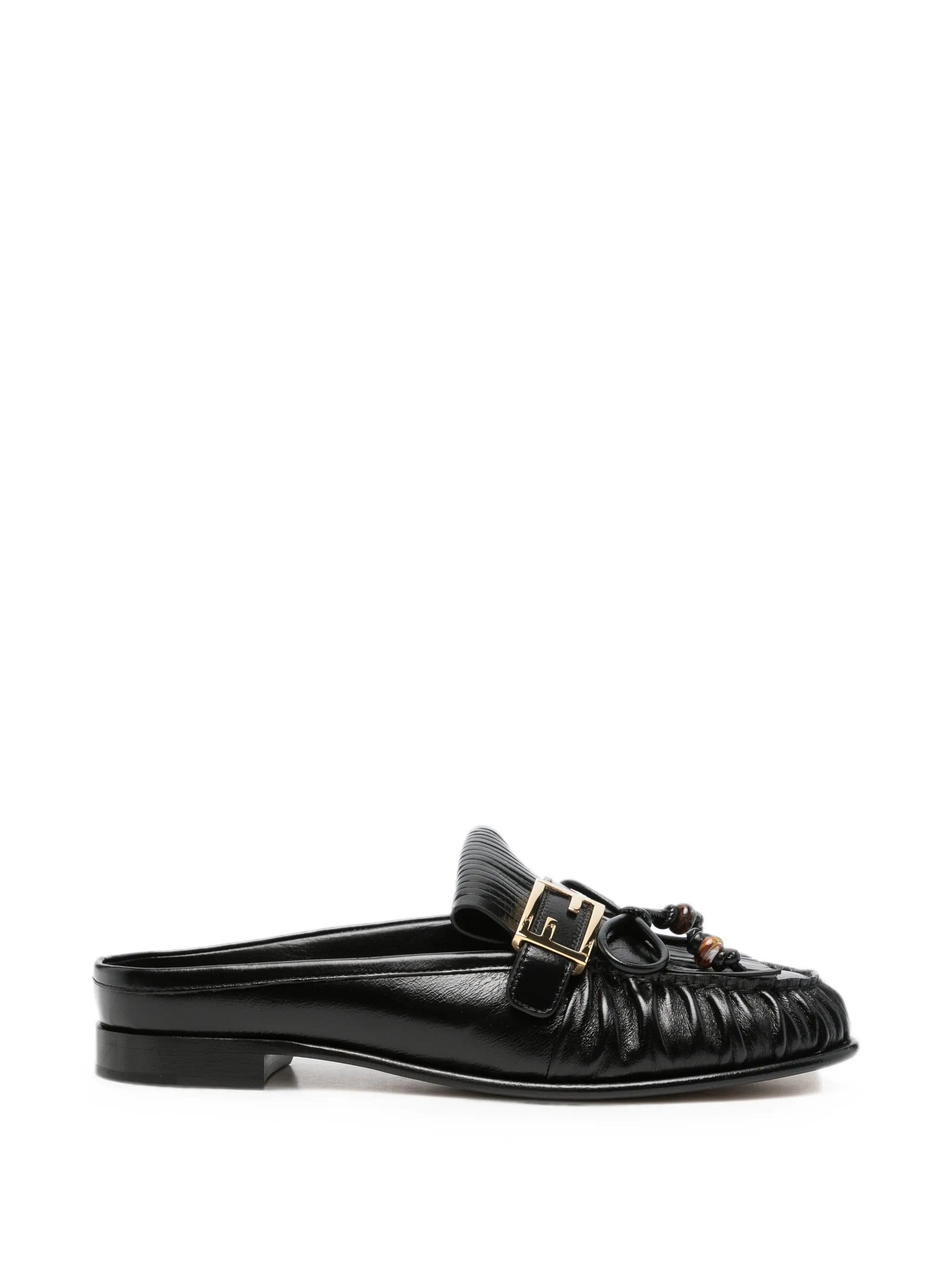 Fendi O'Lock fringed mules