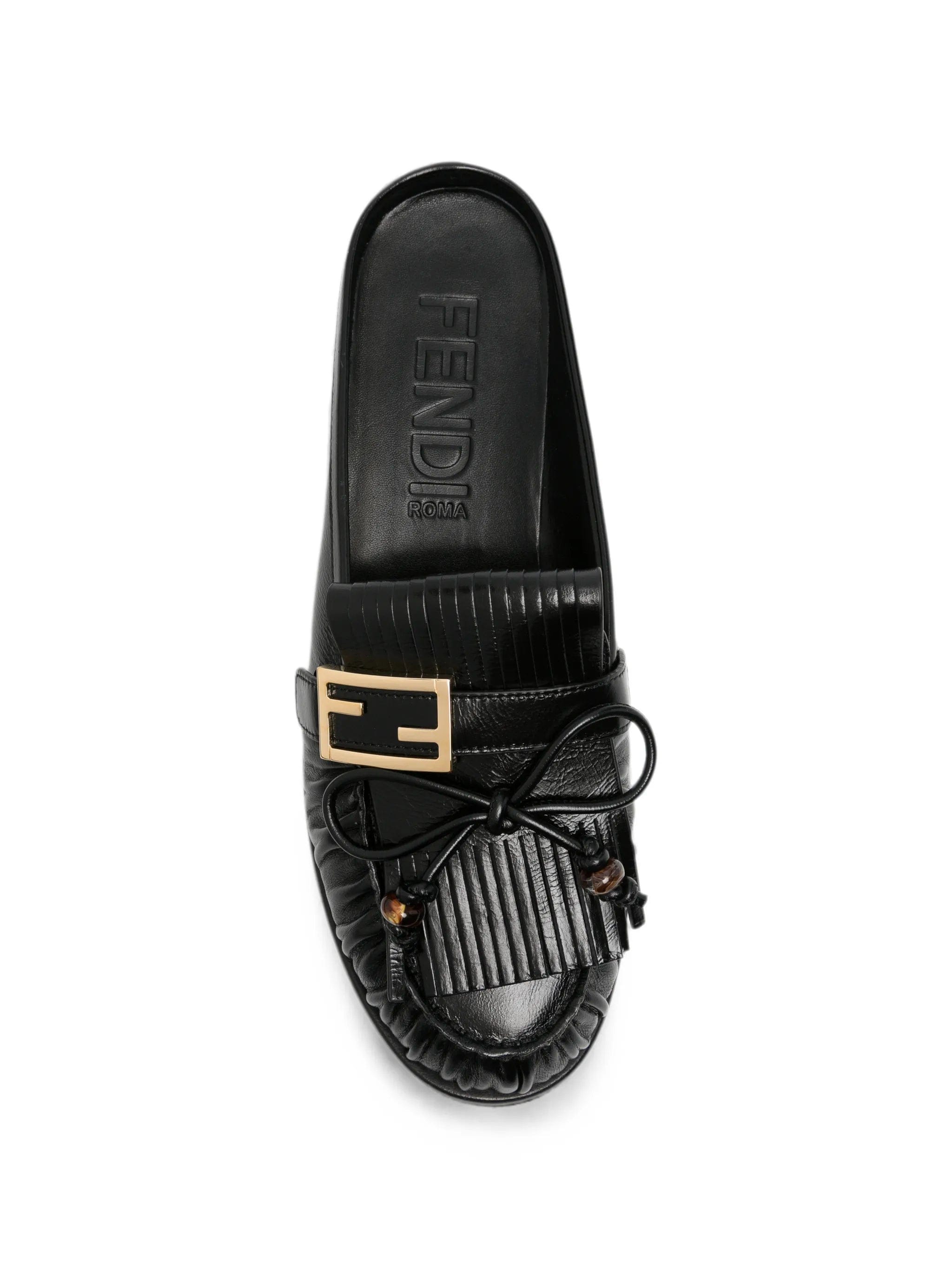 Fendi O'Lock fringed mules