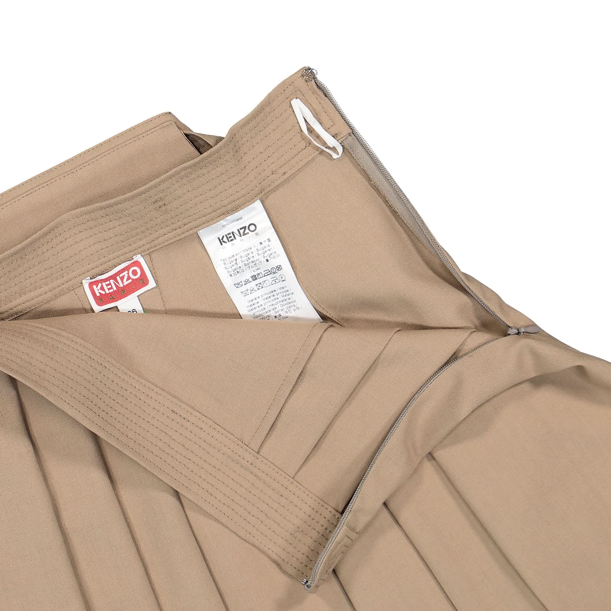 KENZO Pleated Wool Mini Skirt