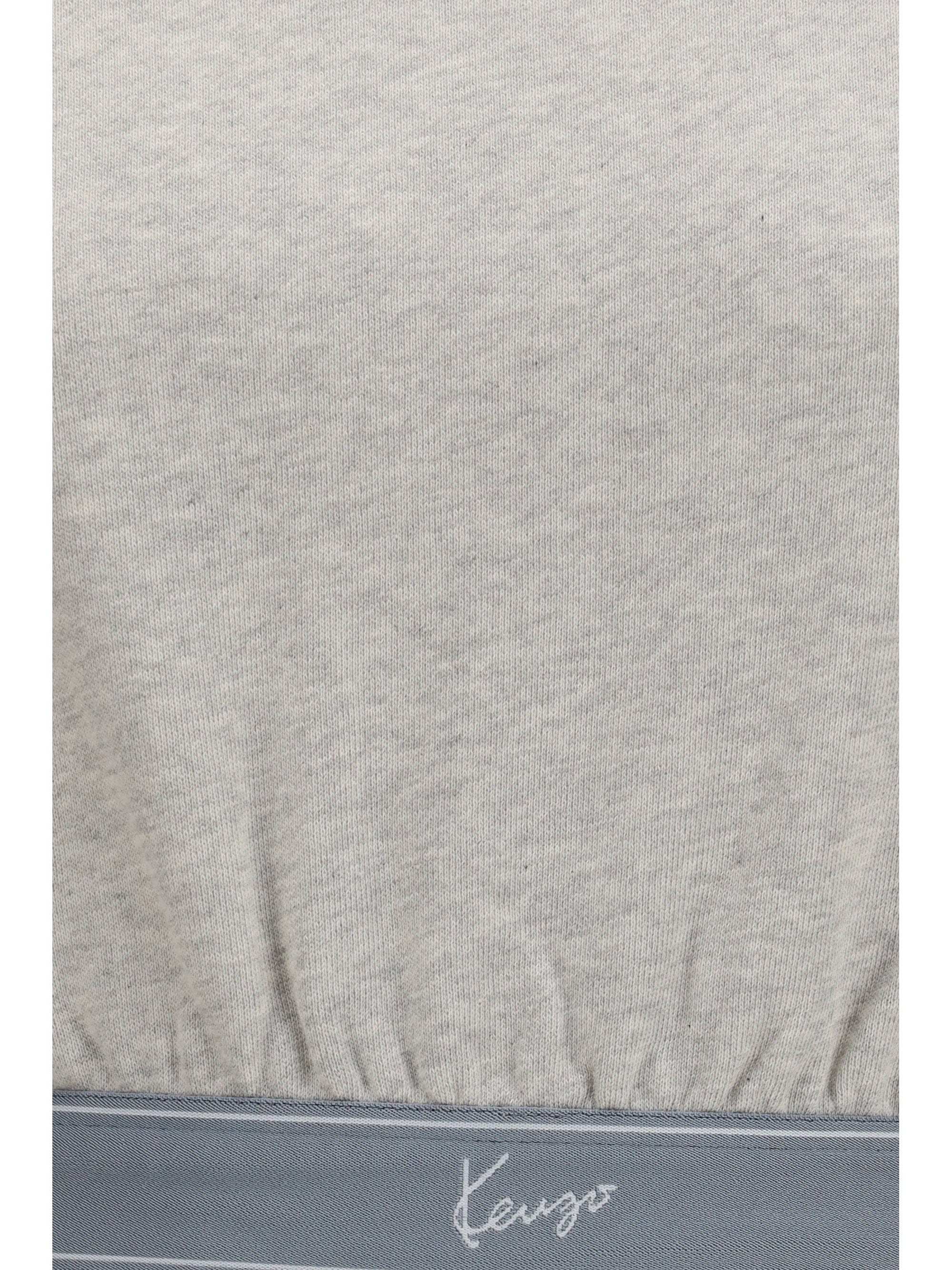 Kenzo Cropped Cotton Sweatshirt — Gray