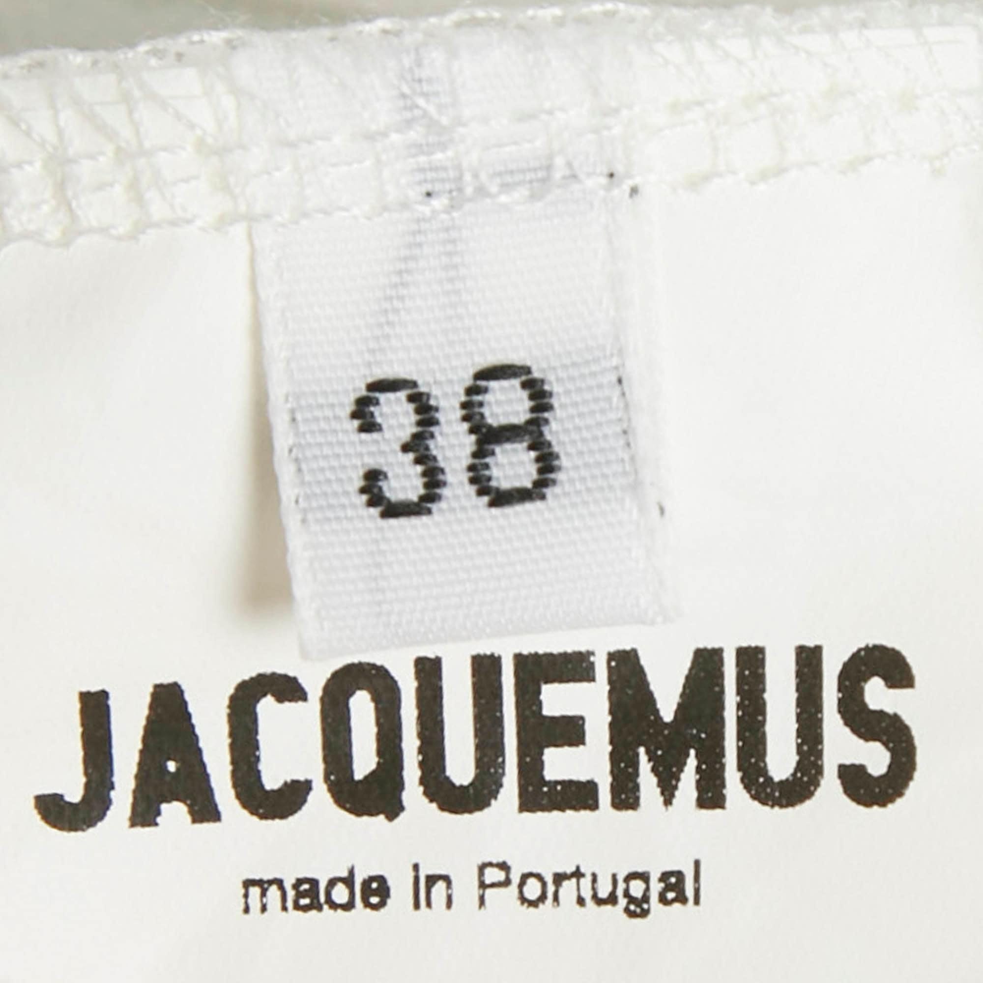 Jacquemus White Crepe Long Sleeve La Riviera Top