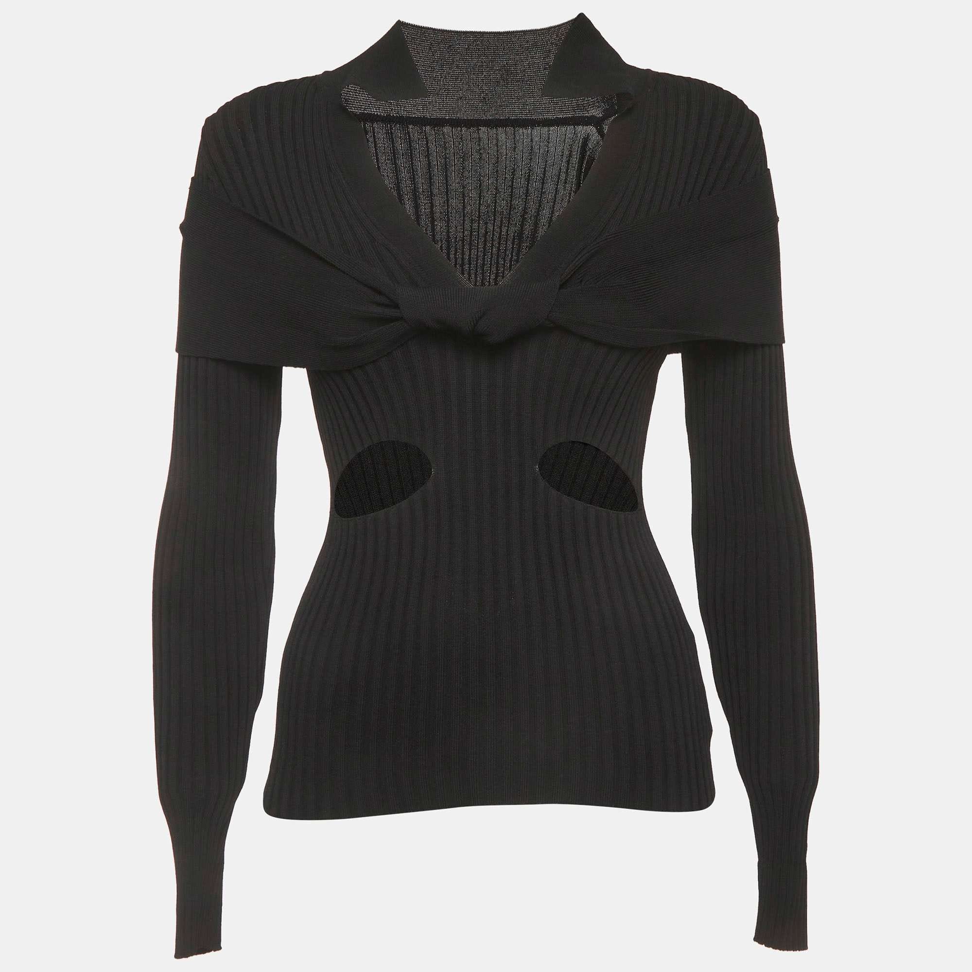 Jacquemus Black Rib Knit La Maille Asco Top