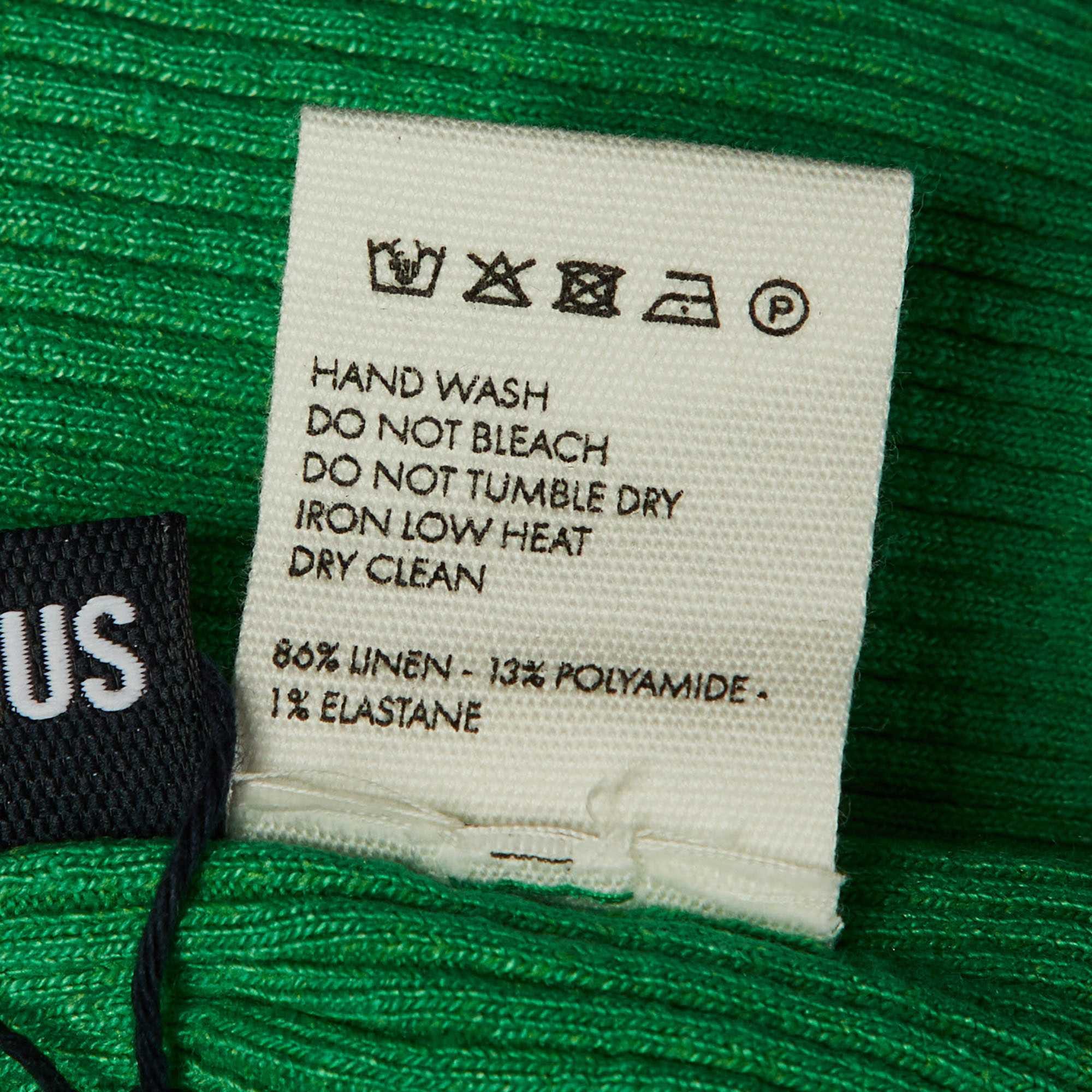 Jacquemus Green Linen Knit La Maille Ascu One Shoulder Top