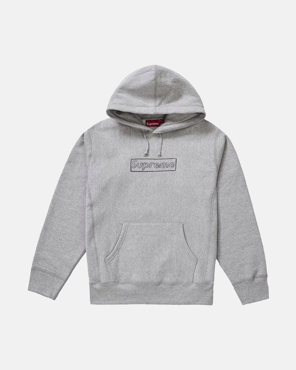 SUPREME SS21 KAWS CHALK BOX LOGO GREY HOODIE
