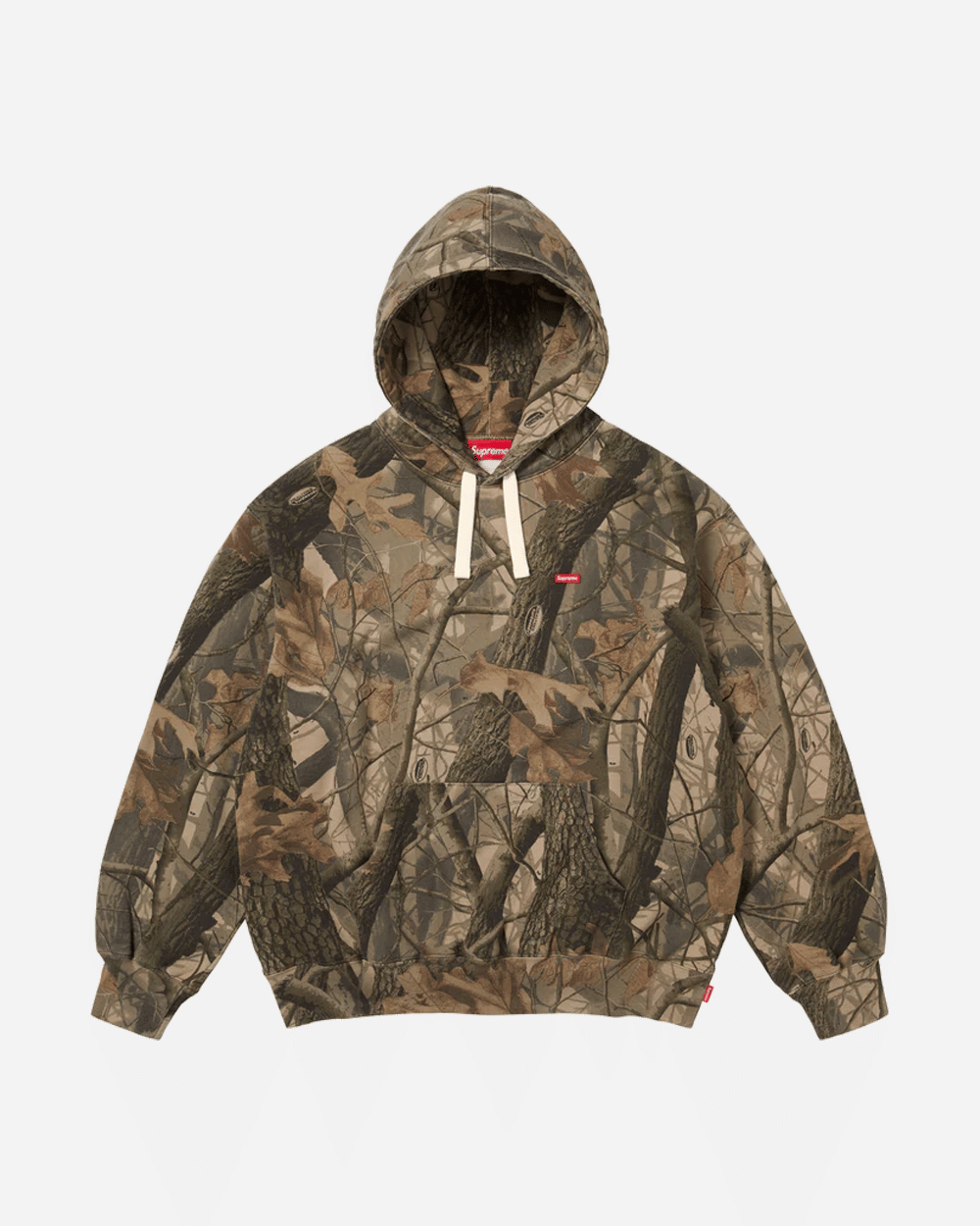 SUPREME SS26 SMALL BOX DRAWCORD REAL TREE HOODIE